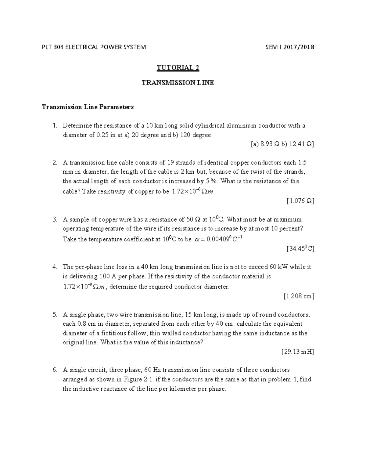Tutorial 2 Transmission LINE - TUTORIAL 2 TRANSMISSION LINE ...