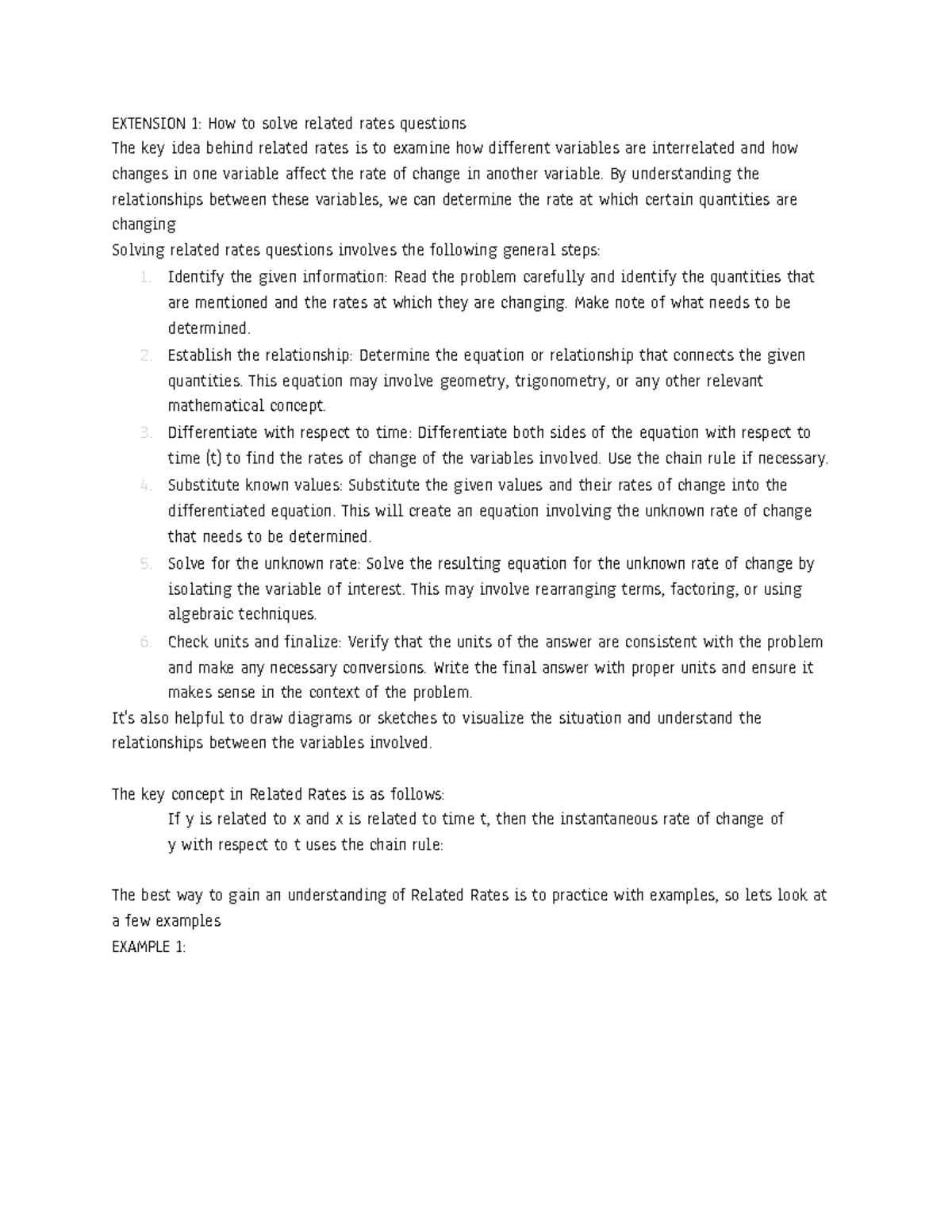 Extension 1 Mathematics How to solve related rates questions