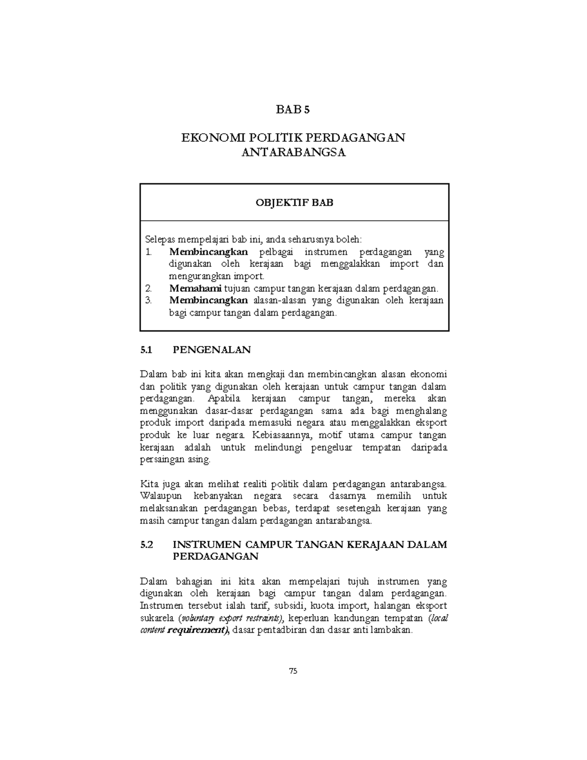 Bab 05 - PERNIAGAAN ANTARABANGSA - BAB 5 EKONOMI POLITIK 