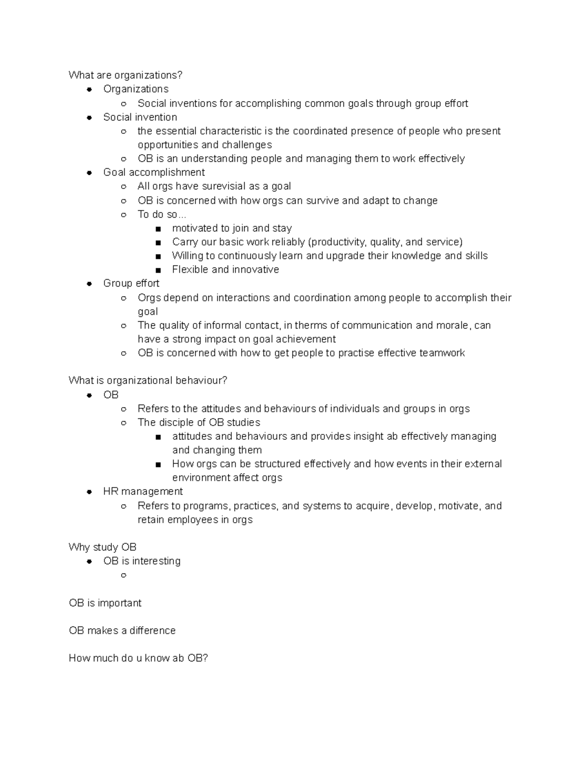 Chapter 1 - Organizational Behaviour and Management - What are ...