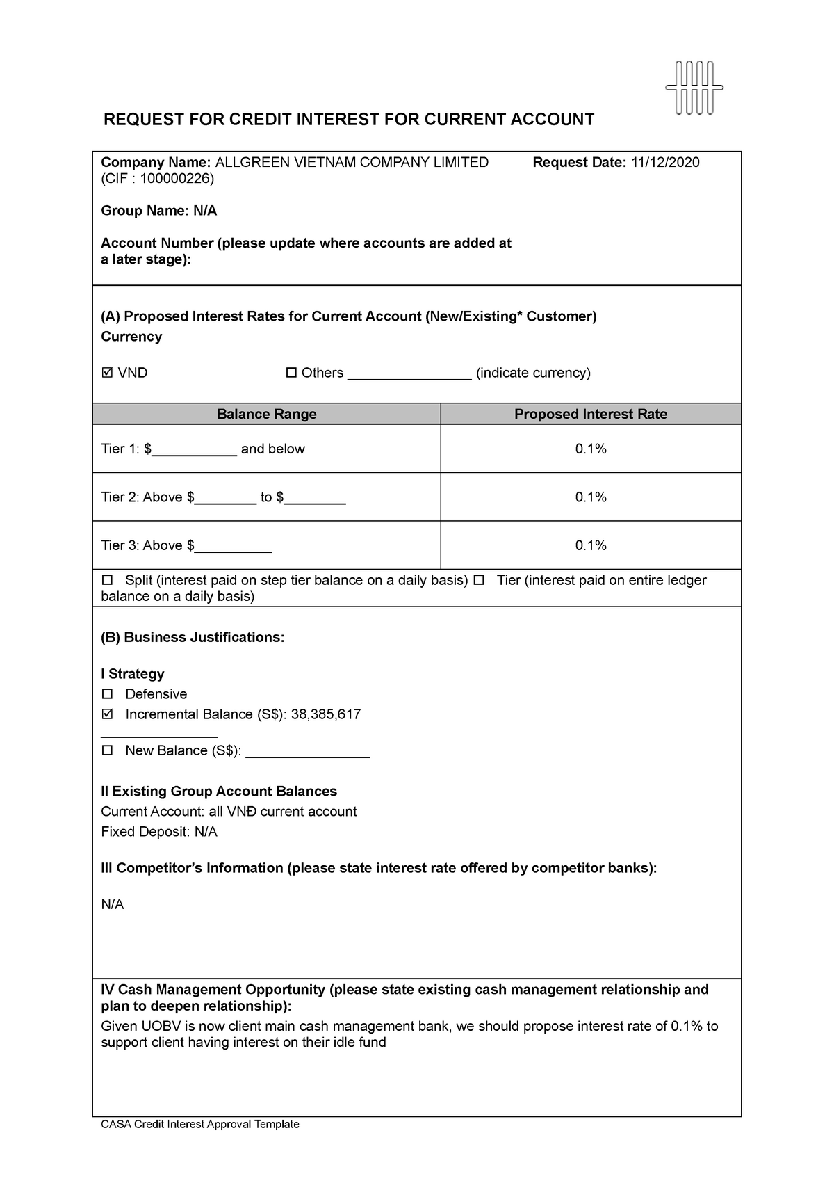 credit-interest-memo-template-uobv-allgreen-request-for-credit