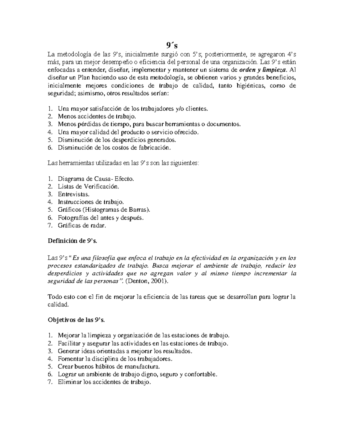Metodología, Higiene y seguridad industrial laboral - 9 ́s La ...