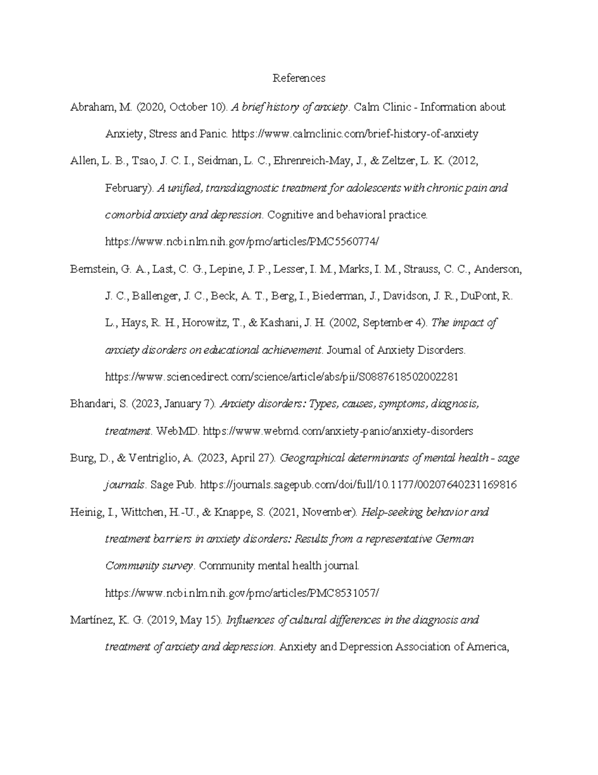 Hallmark References - Final - References Abraham, M. (2020, October 10 ...