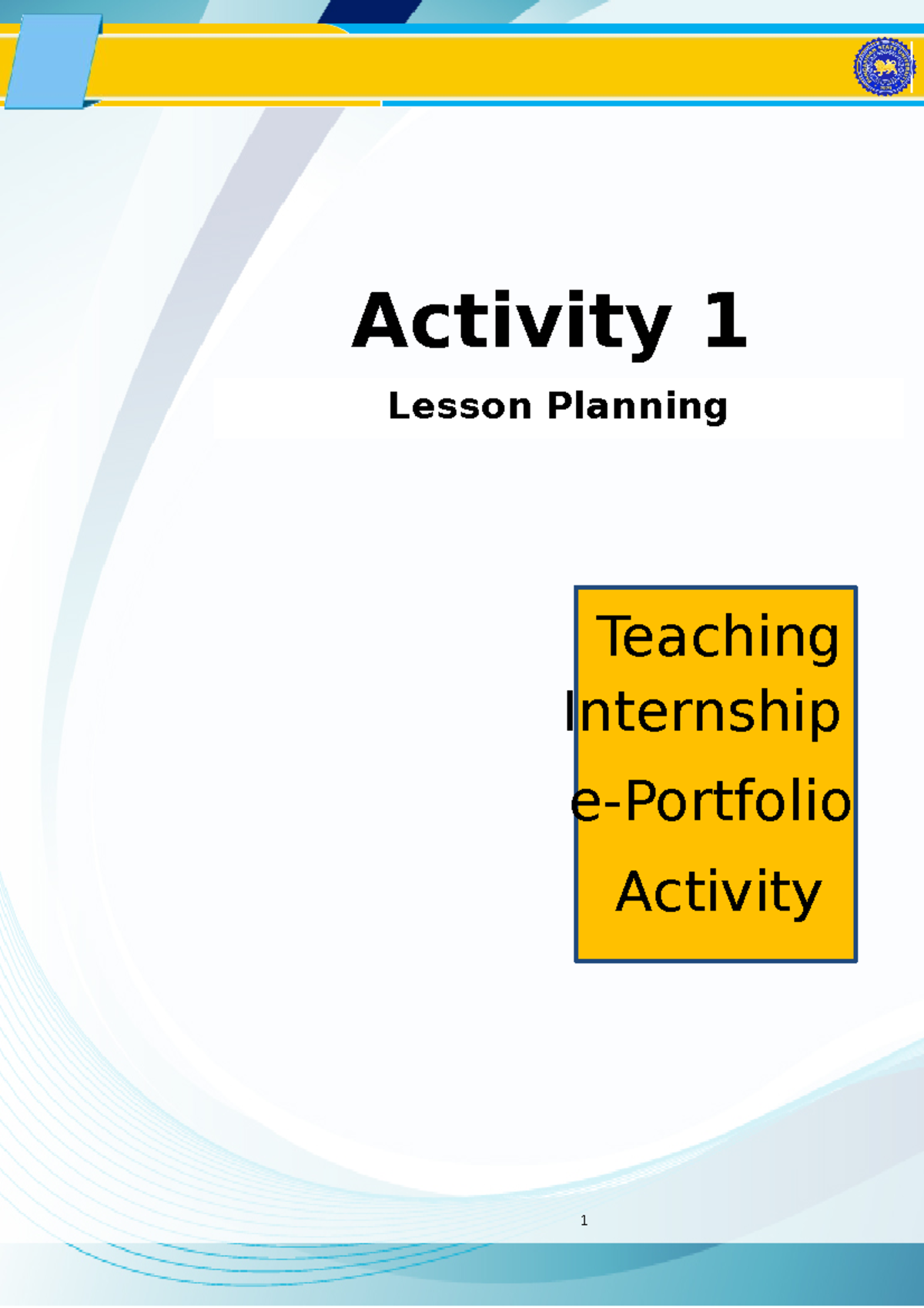 TI Activity 4 Lesson Planning Activity 1 Lesson Planning Teaching