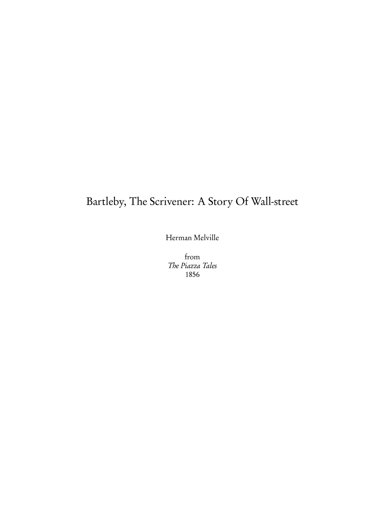 bartleby the scrivener analysis pdf