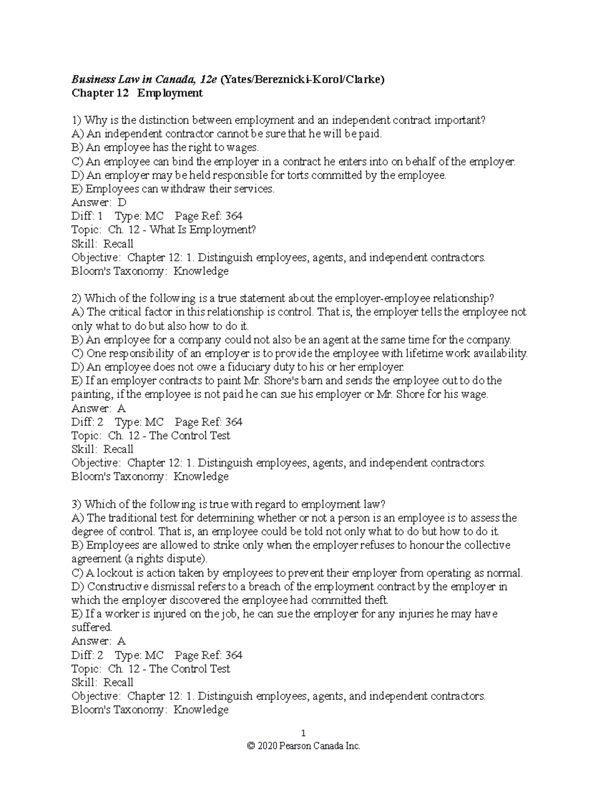 Chapter 12 Business Law In Canada 12e Yates Bereznicki Korol Clarke Chapter 12 Chapter 12 Business Law In Canada 12e Yates Bereznicki Korol Clarke Chapter 12