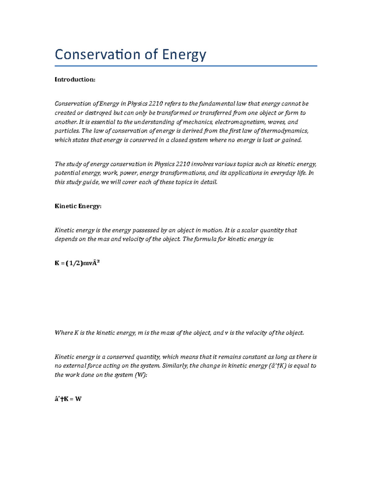 conservation of energy resources assignment