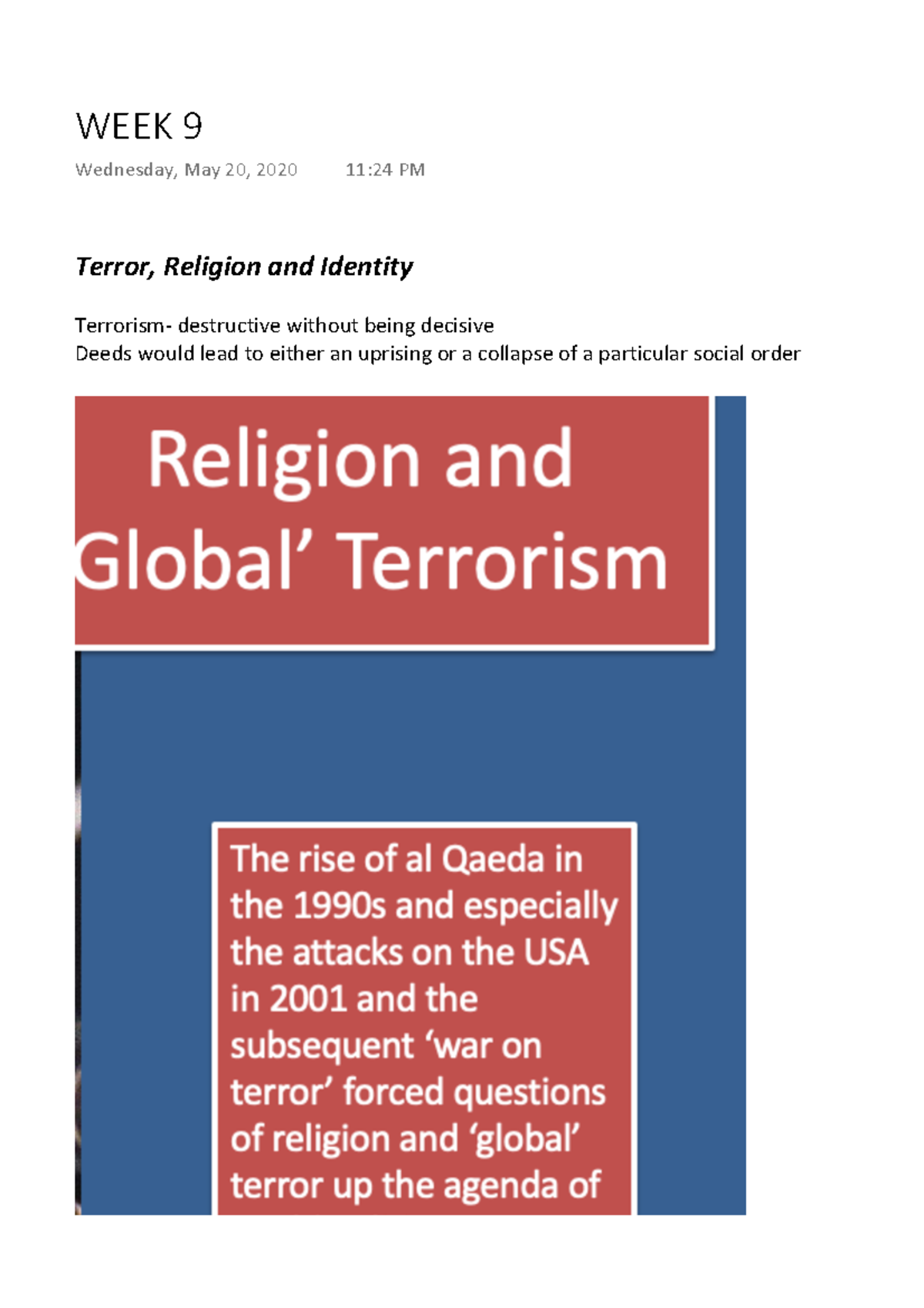 WEEK 9 - lecture slides and notes for intro to international relations ...