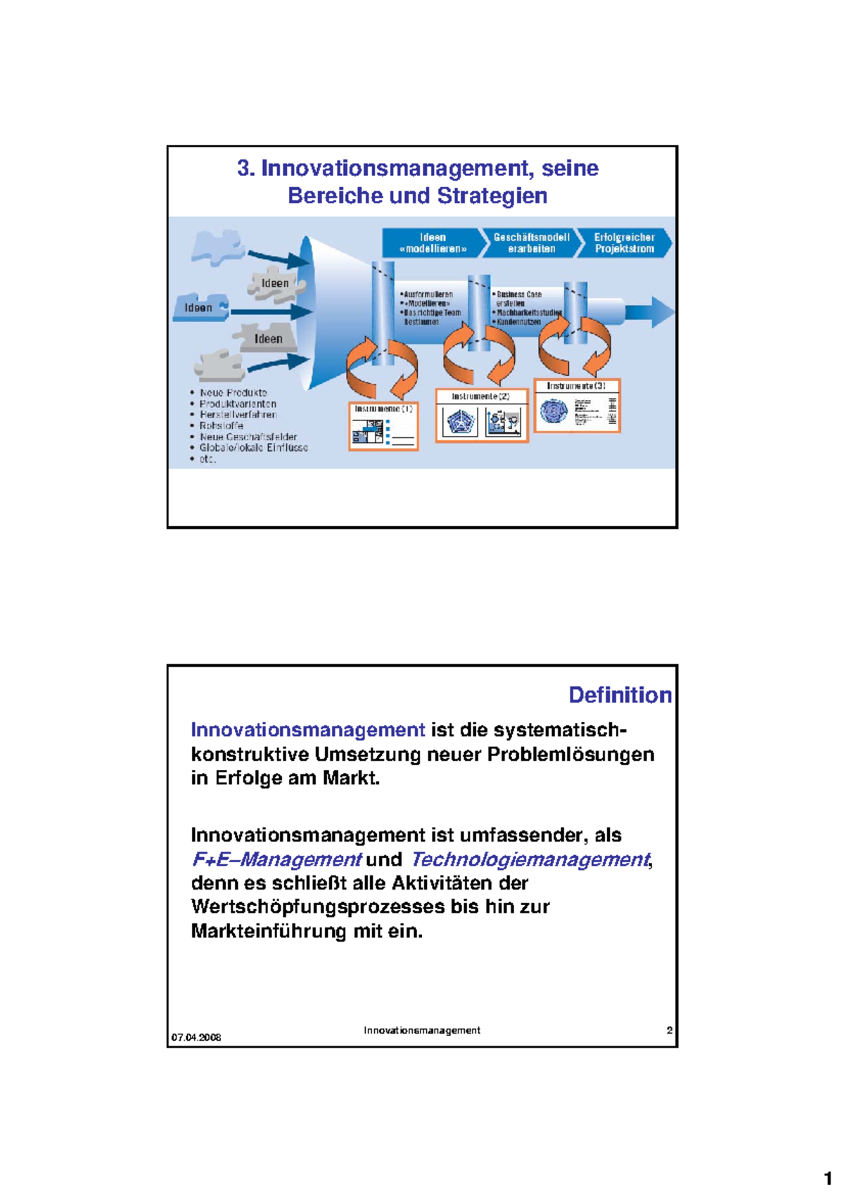 3 Innovationsmanagement Strategie 3 Innovationsmanagement Seine