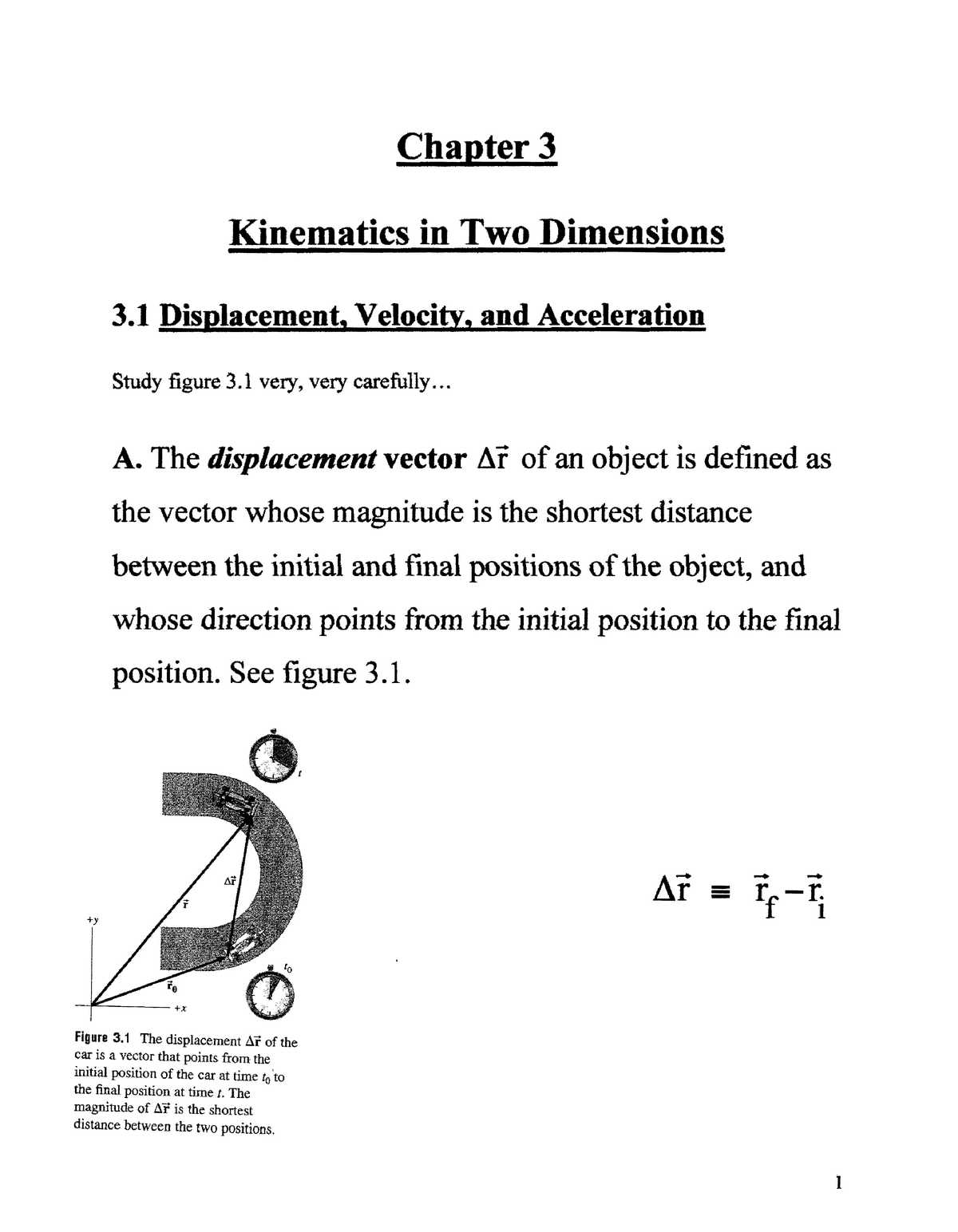 Chapter 3 - Lecture Notes 3 - Chapter 3 Kinematics In Two Dimensions 3 ...