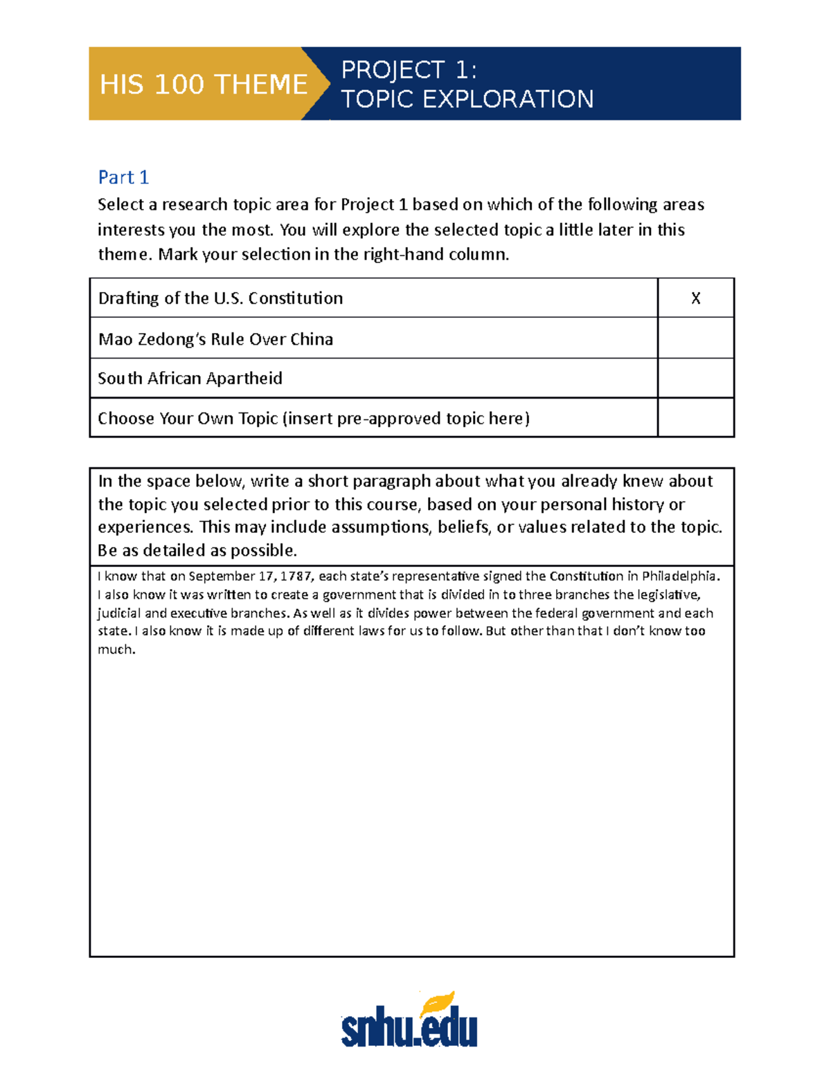 research project topic development worksheet assignment