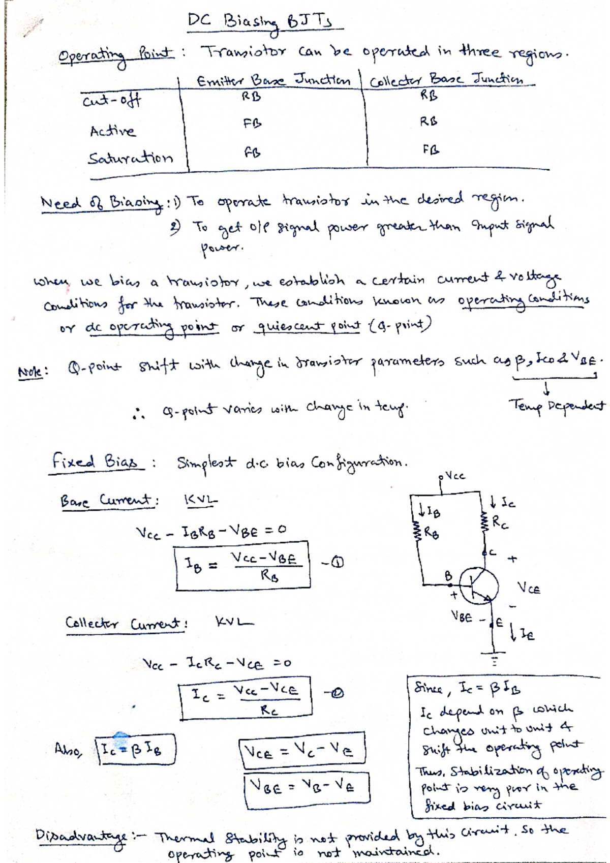 DC Biasing of BJTs Basic Electronics Engineering Studocu