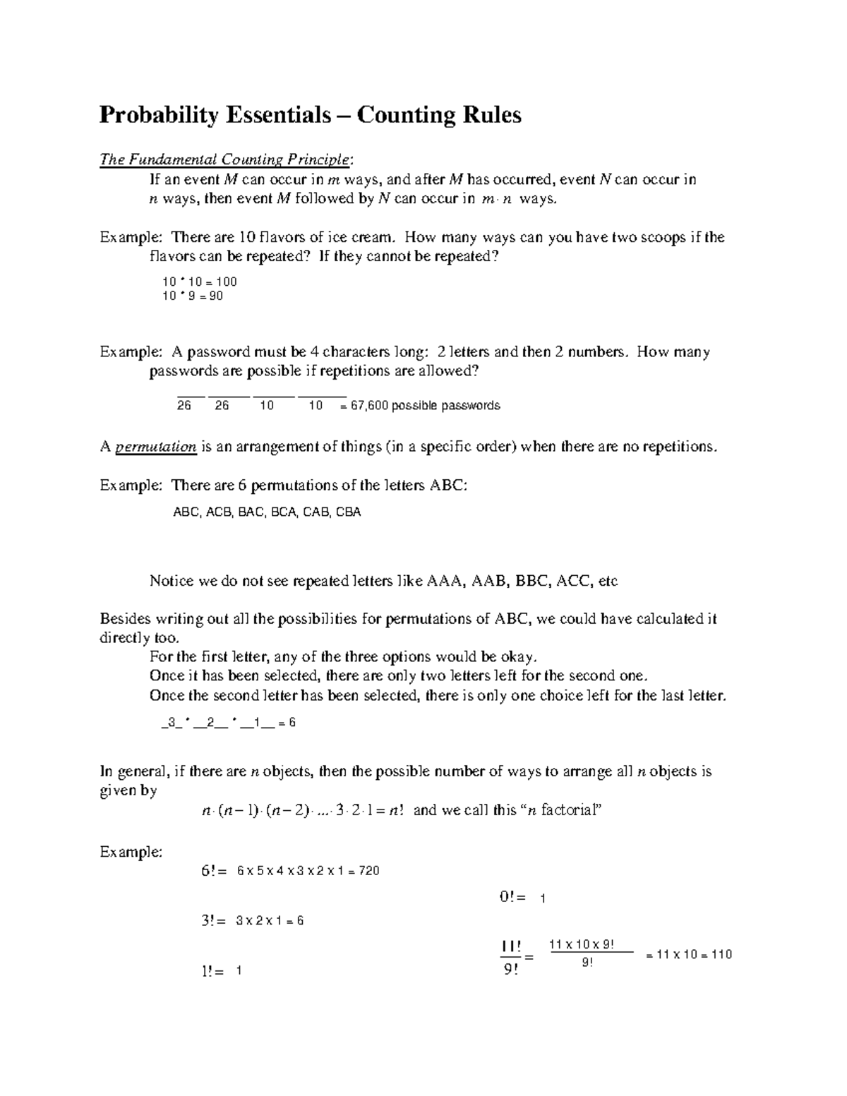 1105 Section 5.2.4 - Student - Probability Essentials – Counting Rules ...