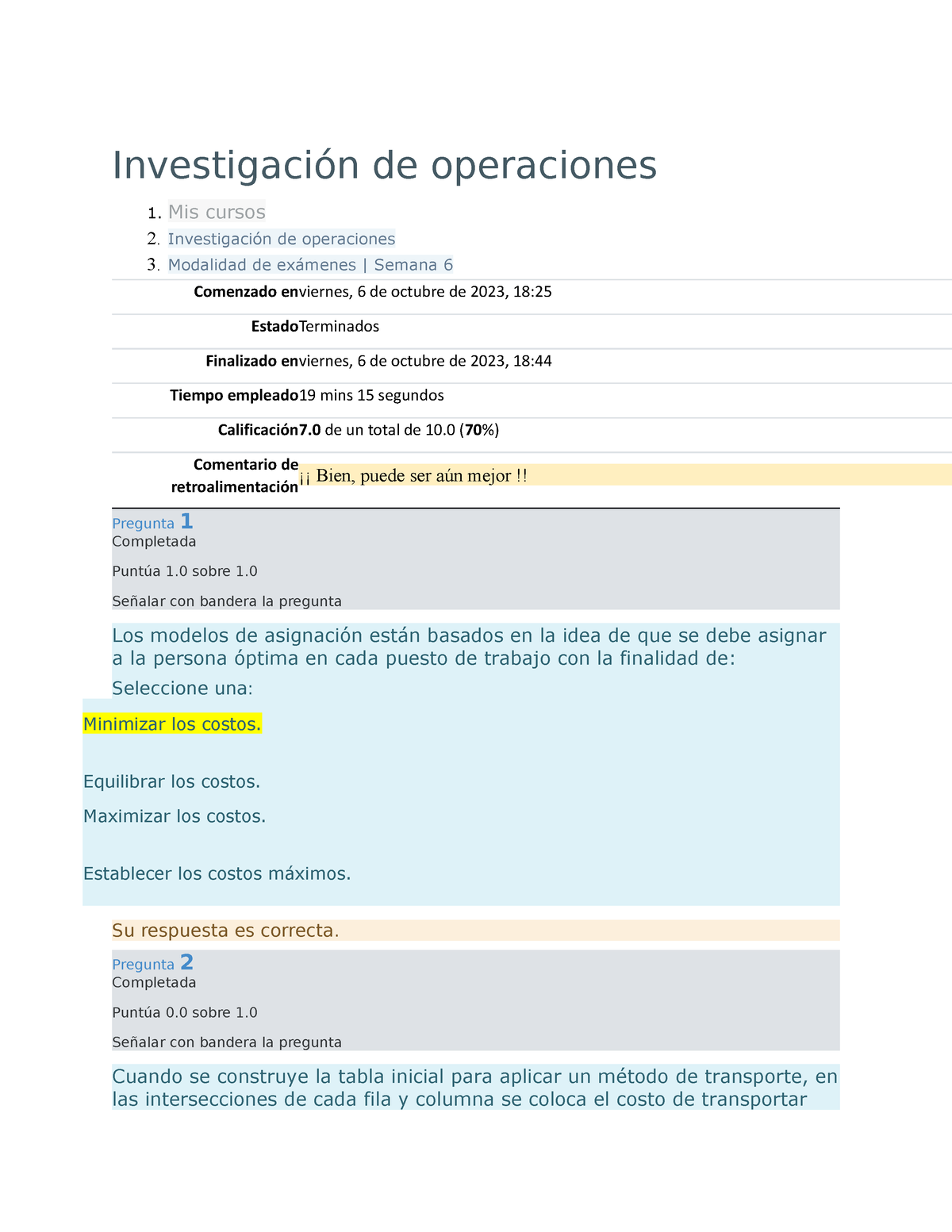 Investigación De Operaciones Modalidad De Exámenes Semana 6 ...