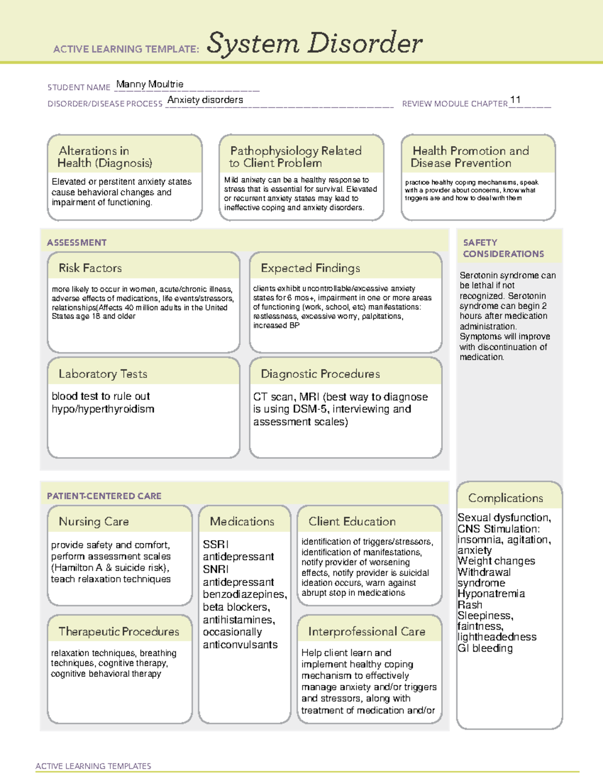 Eye Trauma System Disorder Template