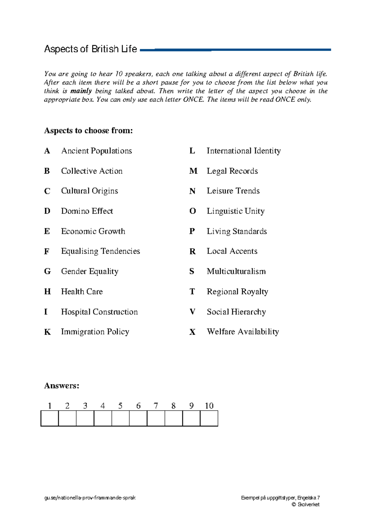 Eng7 listening aspects - gu/nationella-prov-frammande-sprak Exempel på ...