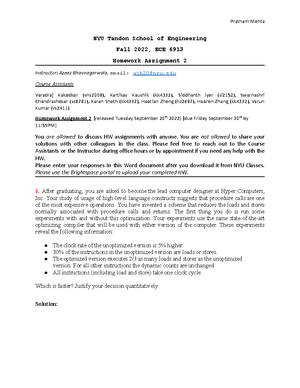 ECE 6913 HW 1 2021Fall Solutions - NYU Tandon School Of Engineering ...