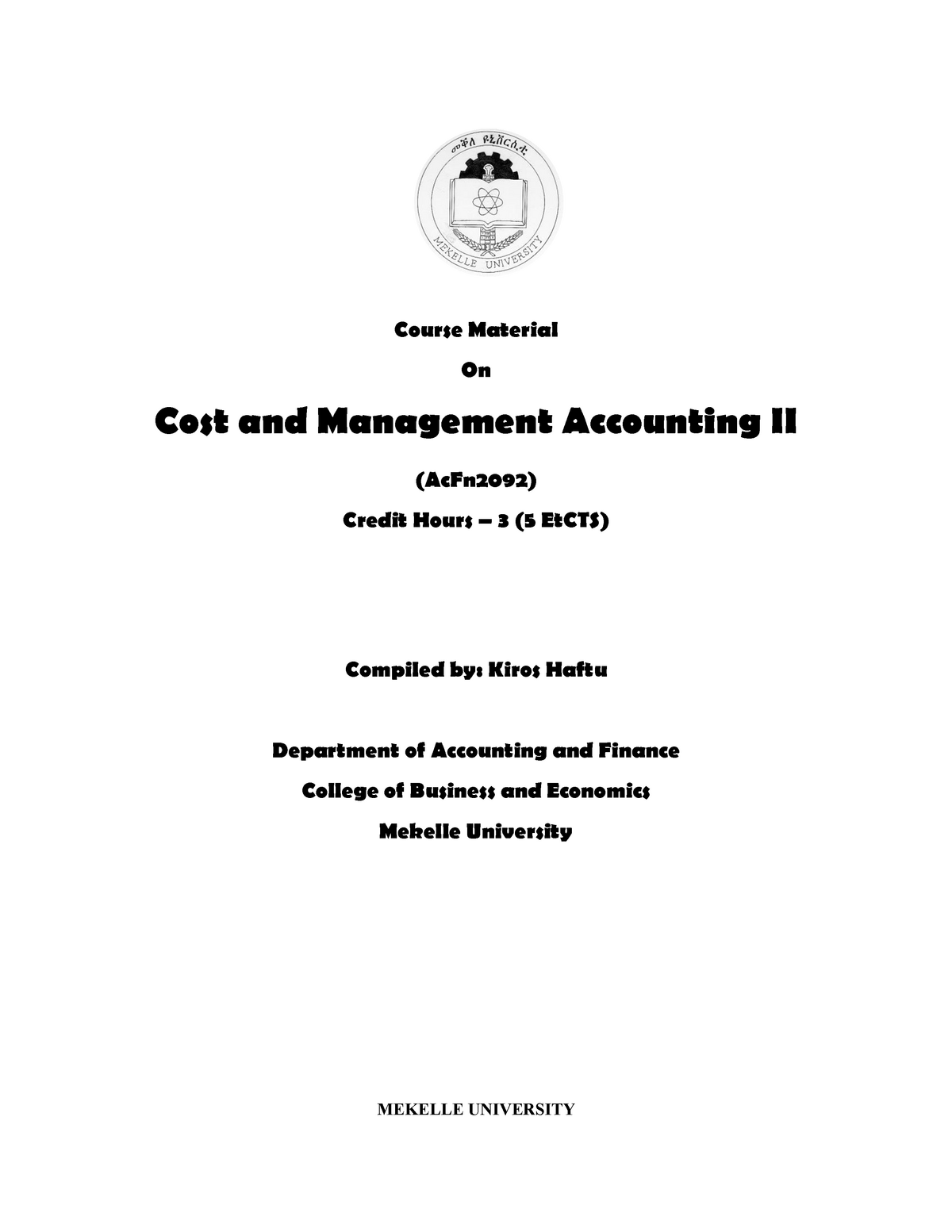 article review of cost and management accounting