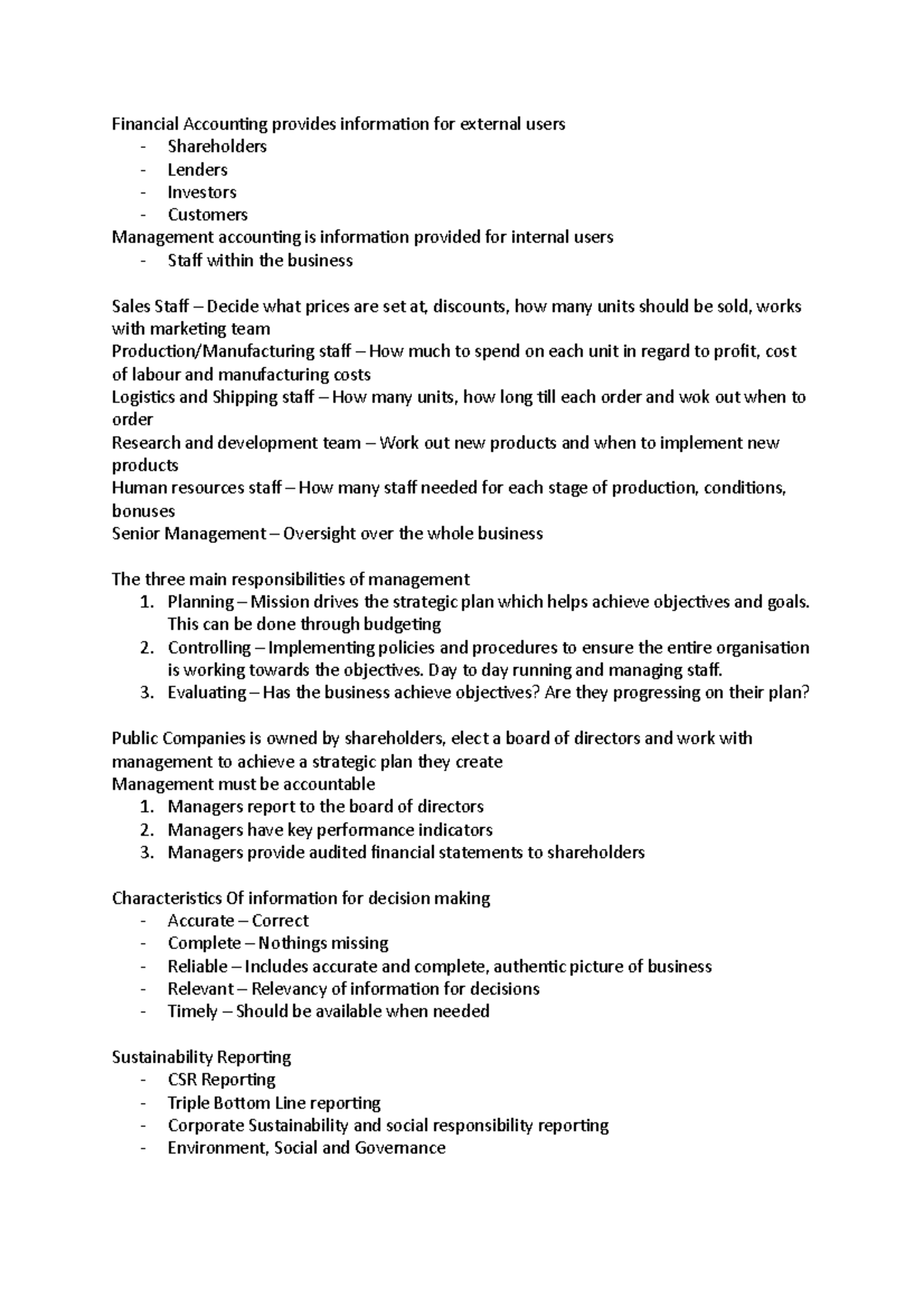 Accounting and Accountability Week 7 - Financial Accounting provides ...