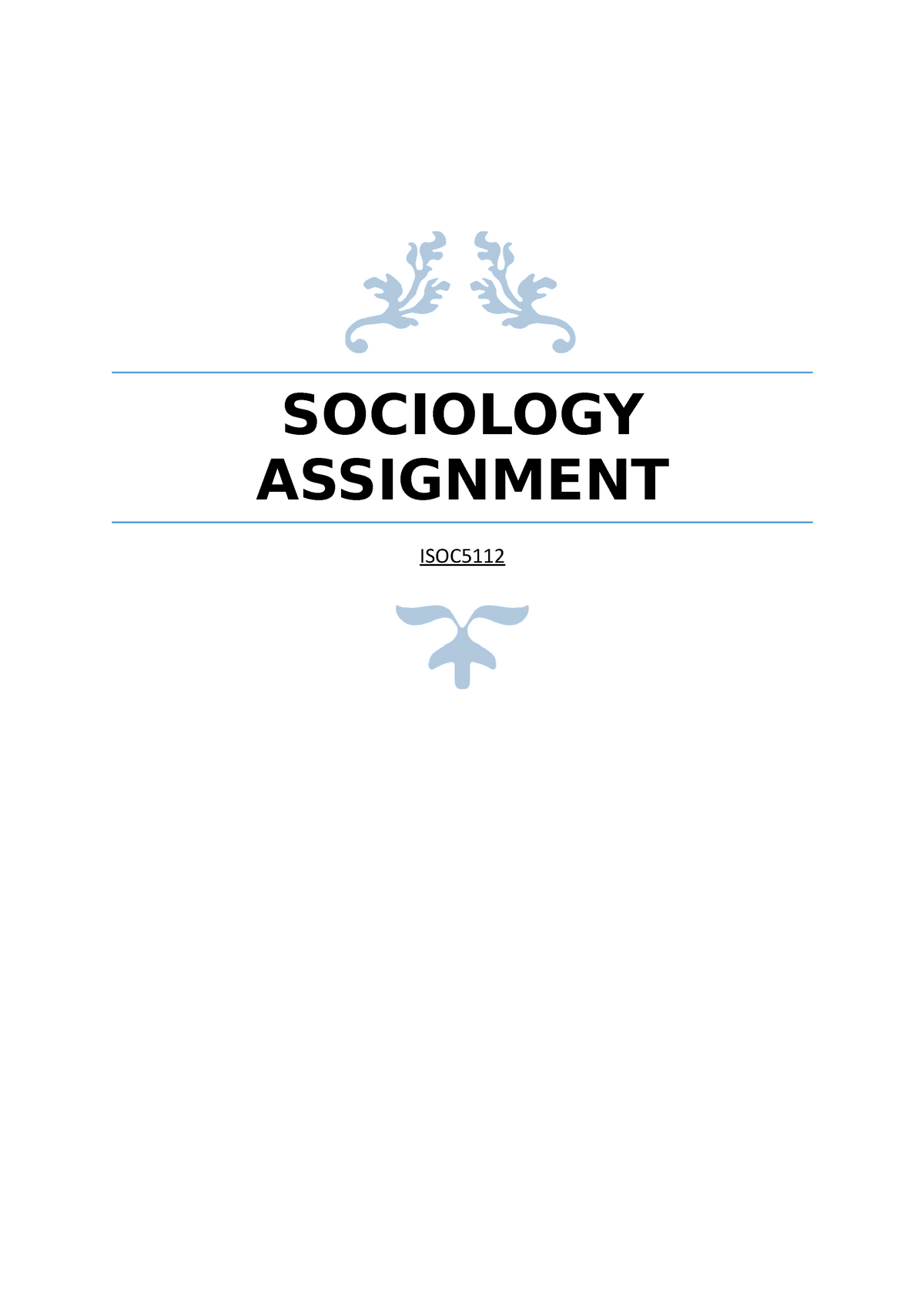 assignment for sociology