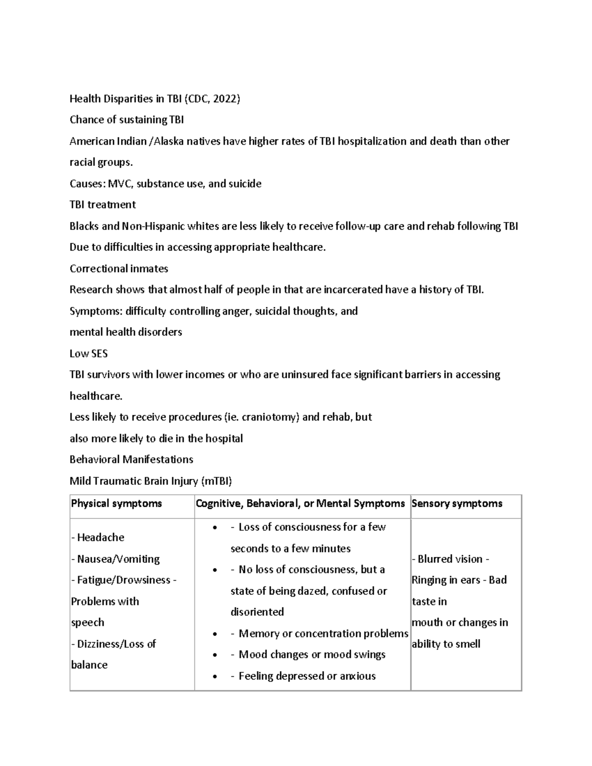 2 Traumatic Brain Injury - Health Disparities In TBI (CDC, 2022) Chance ...