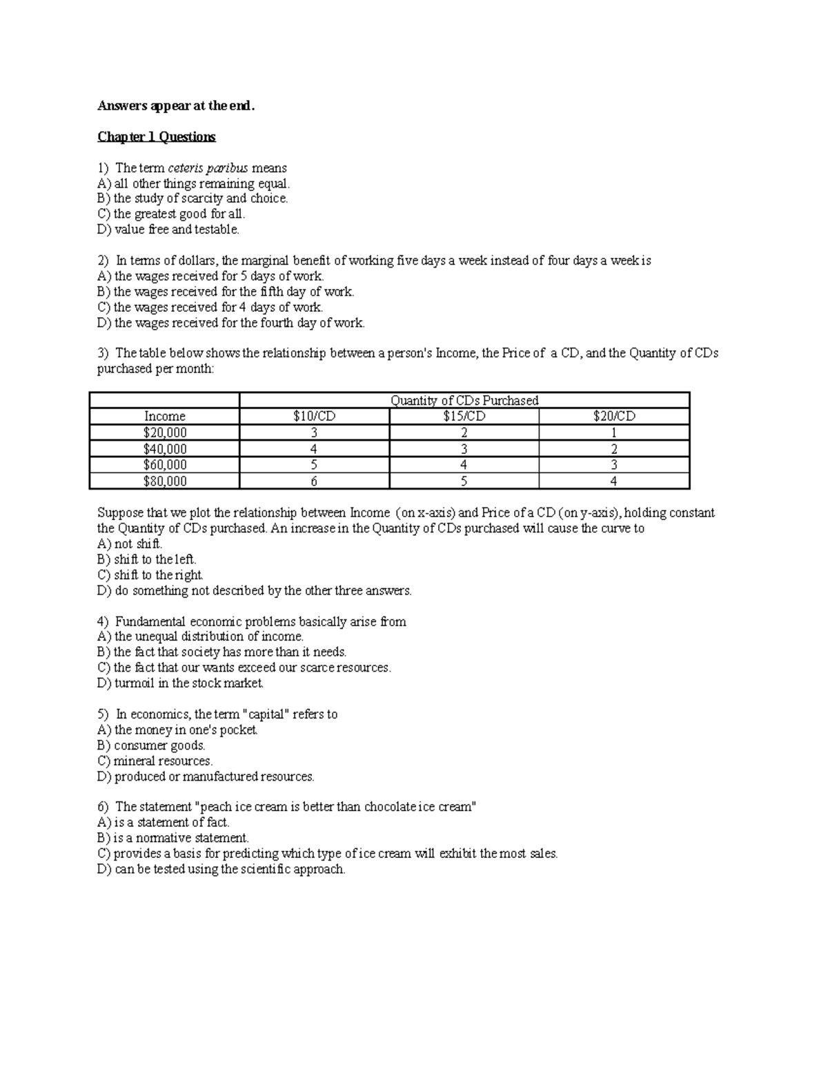 Both Ch01 What Is Economics Sample Questions - Answers Appear At The ...