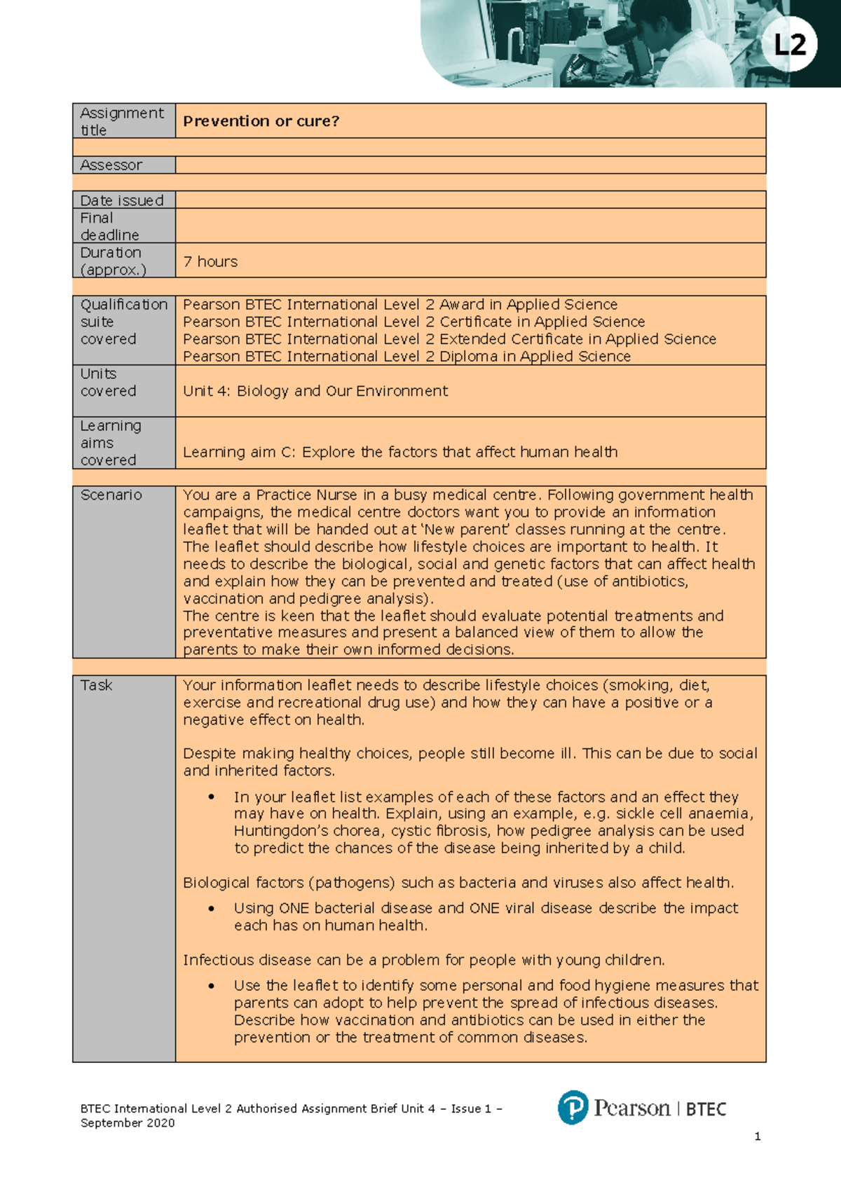 - LA-C-Unit-4 - biology - BTEC International Level 2 Authorised ...