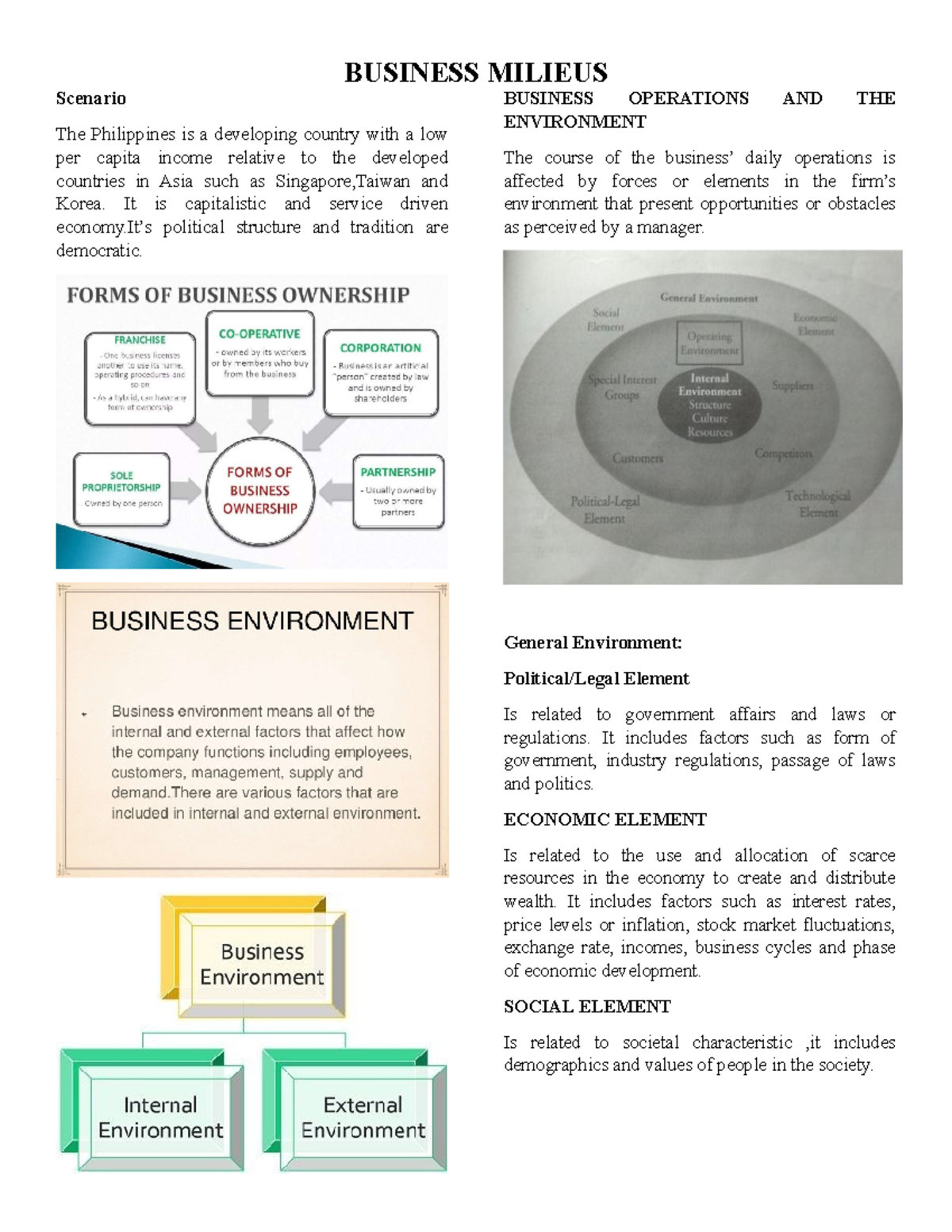 2nd PPT Reviewer - Entrep - BUSINESS MILIEUS Scenario The Philippines ...