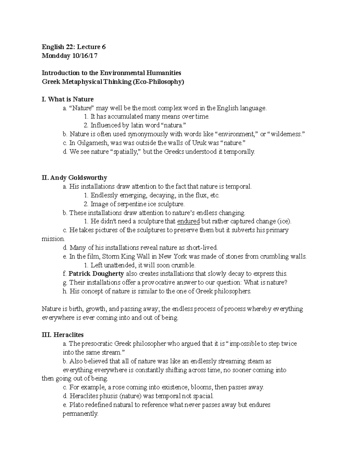 English 22 Lecture 6 English 22 Lecture 6 Mondday 10/16