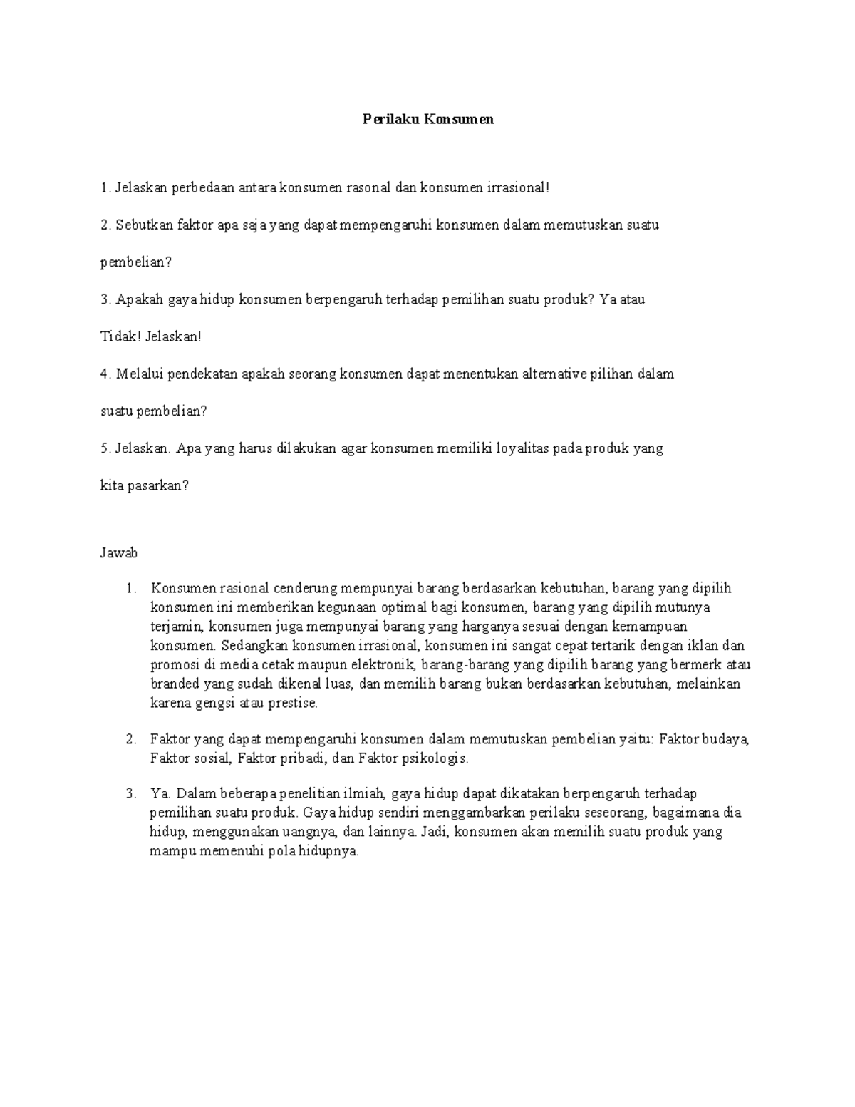 Perilaku Konsumen alternatif pilihan - Perilaku Konsumen Jelaskan
