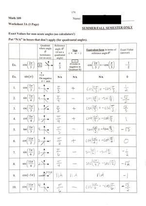 Math 109 6.3 lecture notes - 20 Section 6 Trigonometric Functions of ...