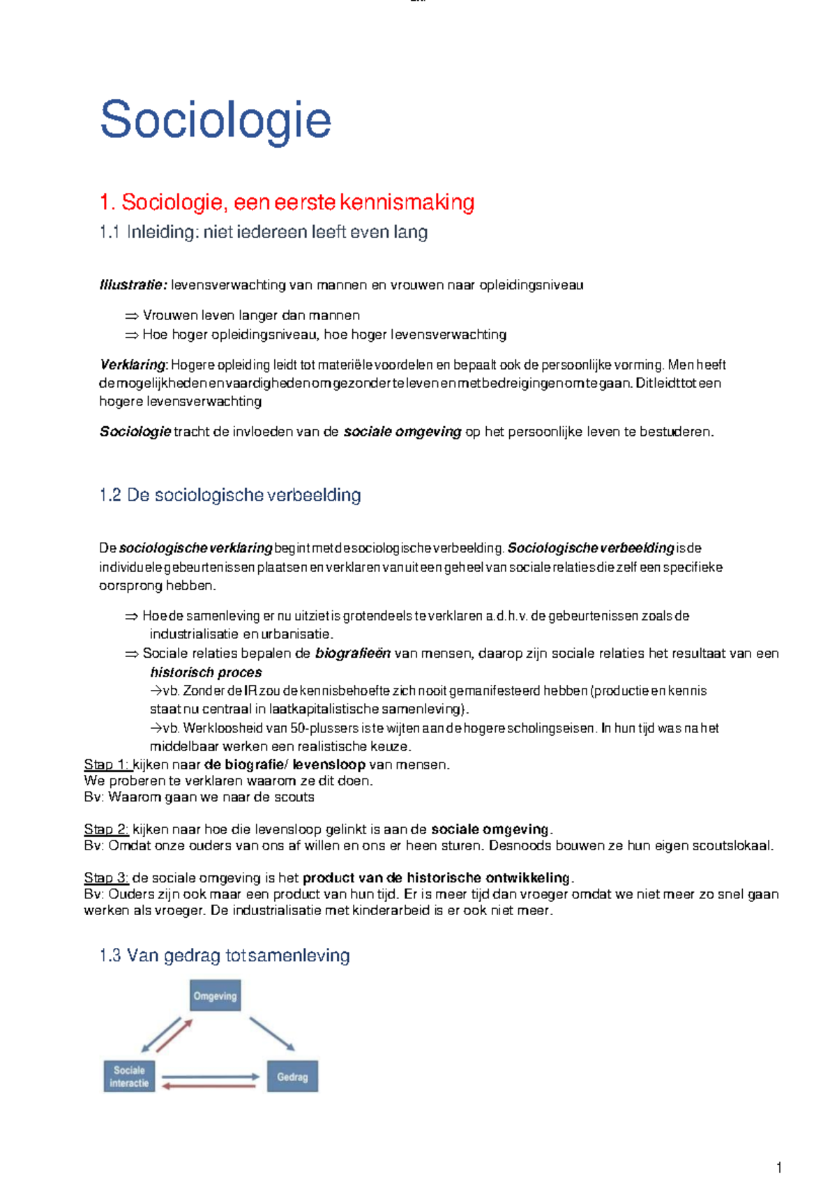 Samenvatting Sociologie 2021-2022 - Sociologie - UGent - Studocu