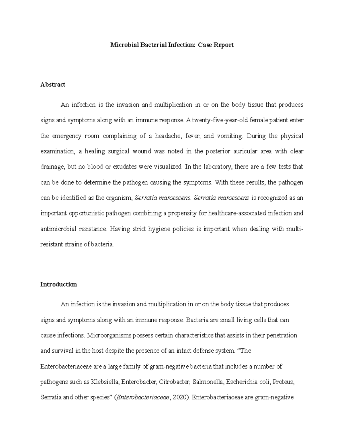 Microbial Bacterial Infection Case Report - Microbial Bacterial ...