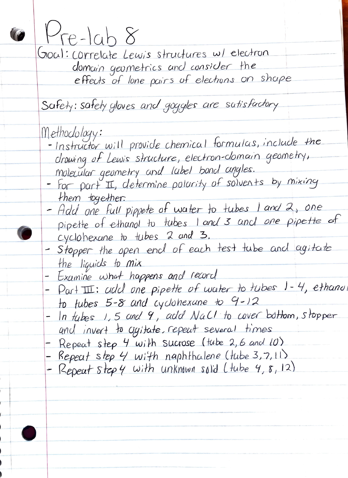 Pre-lab 8 - General Chemistry I Pre-Lab Notes - J Ci Pre-\ub 6 Go0 ...