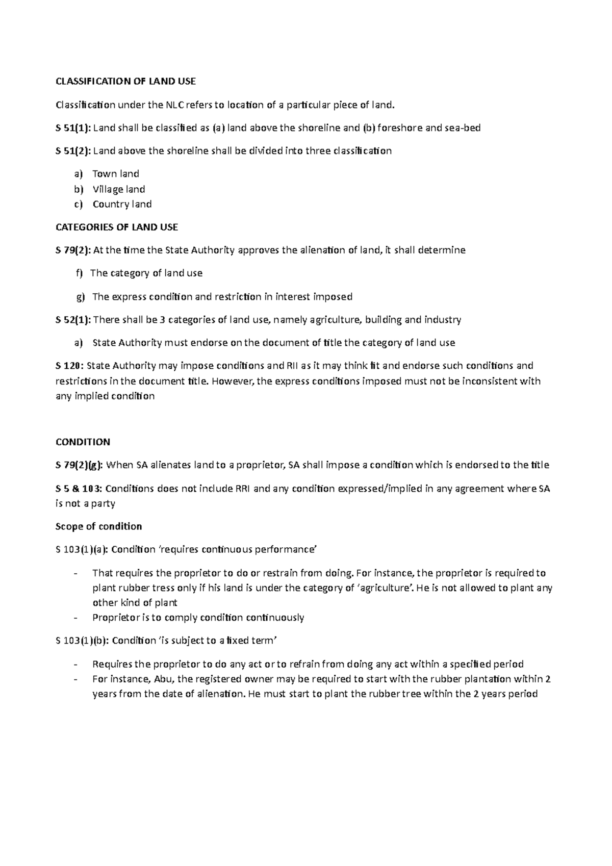 5. Classification, Condition AND RRI - CLASSIFICATION OF LAND USE ...