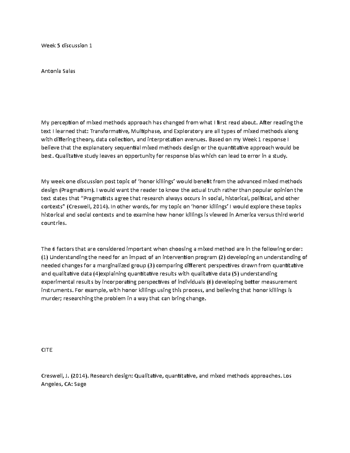 Week 5 discussion 1 SOC333 - Week 5 discussion 1 Antonia Salas My ...