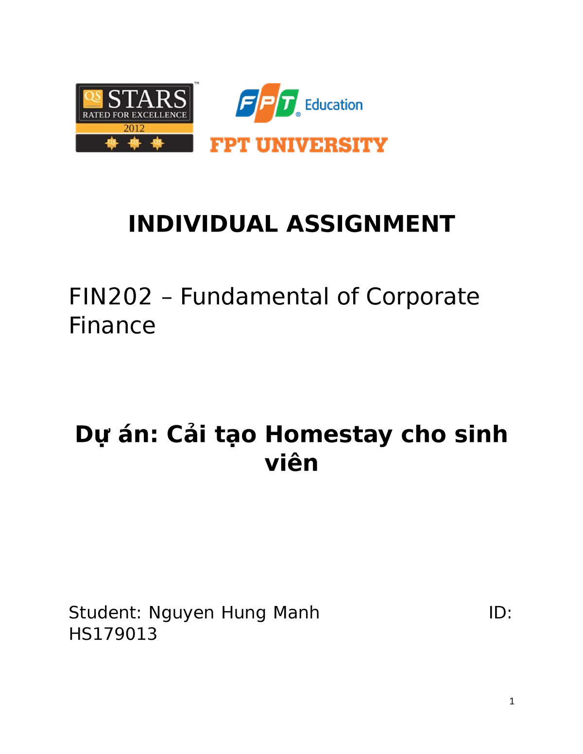 Individual Assignment-FIN202 - INDIVIDUAL ASSIGNMENT FIN202 ...