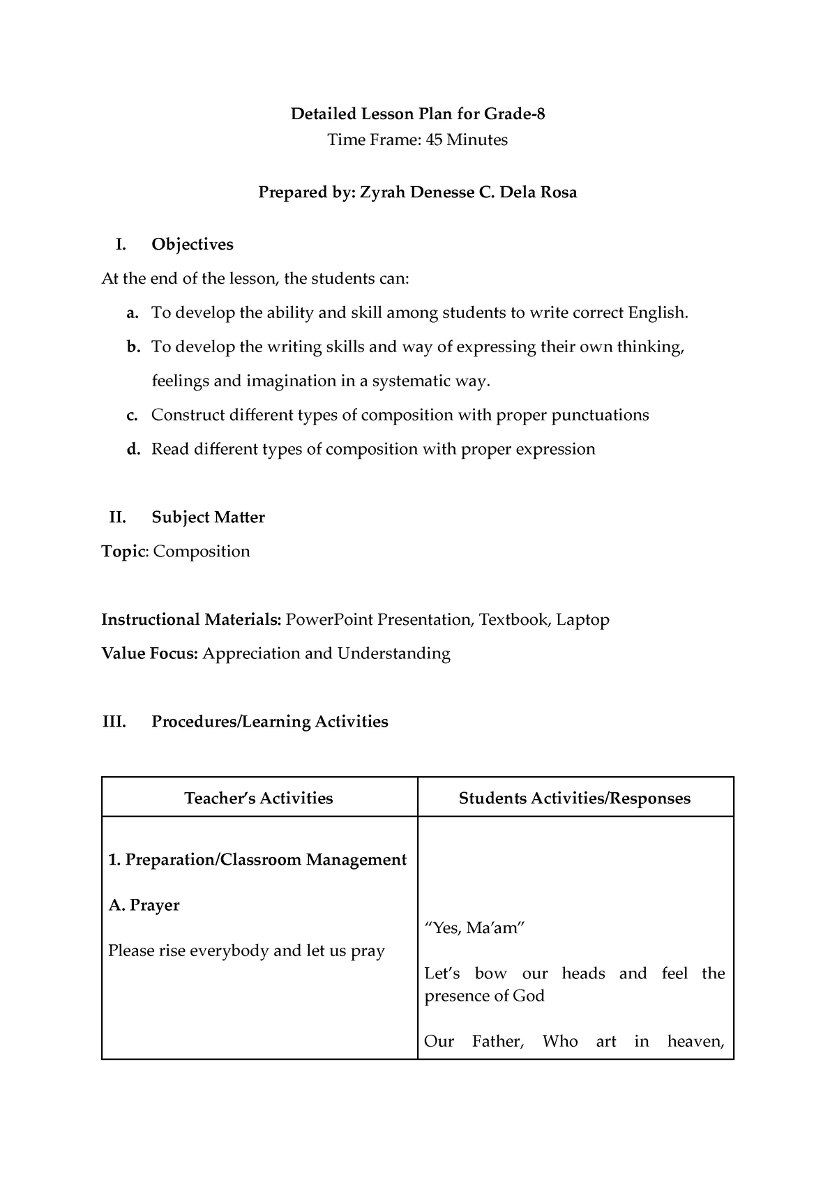 Detailed Lesson Plan for Grade-8 (DELA ROSA) - Detailed Lesson Plan for ...