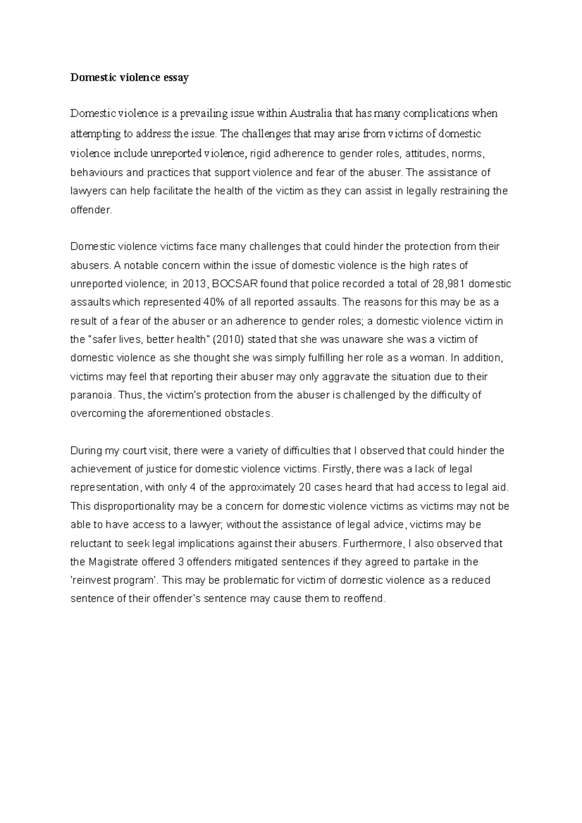 problem solution essay domestic violence