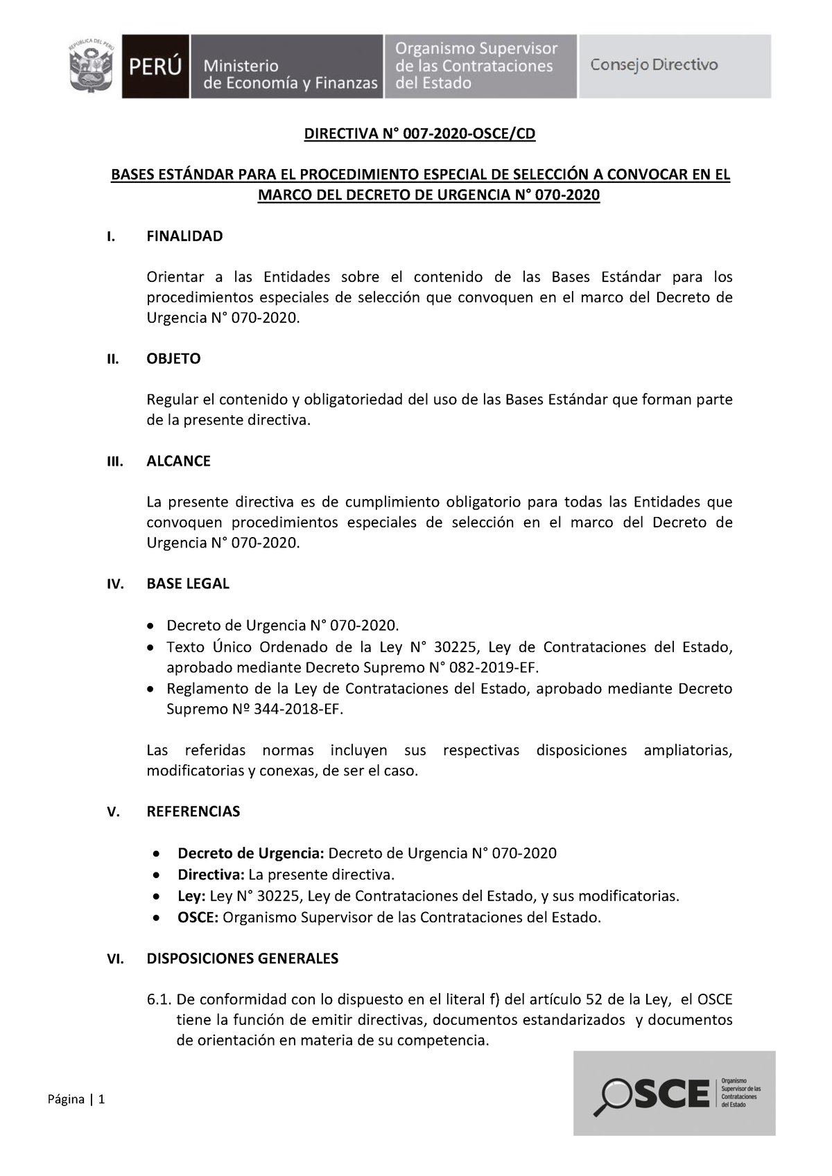 23 - Directivas De La Osce 2020 - Página | 1 DIRECTIVA N° 007-2020-OSCE ...