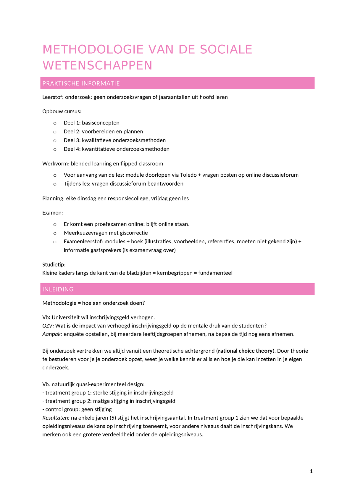 Methodologie Samenvatting - METHODOLOGIE VAN DE SOCIALE WETENSCHAPPEN ...