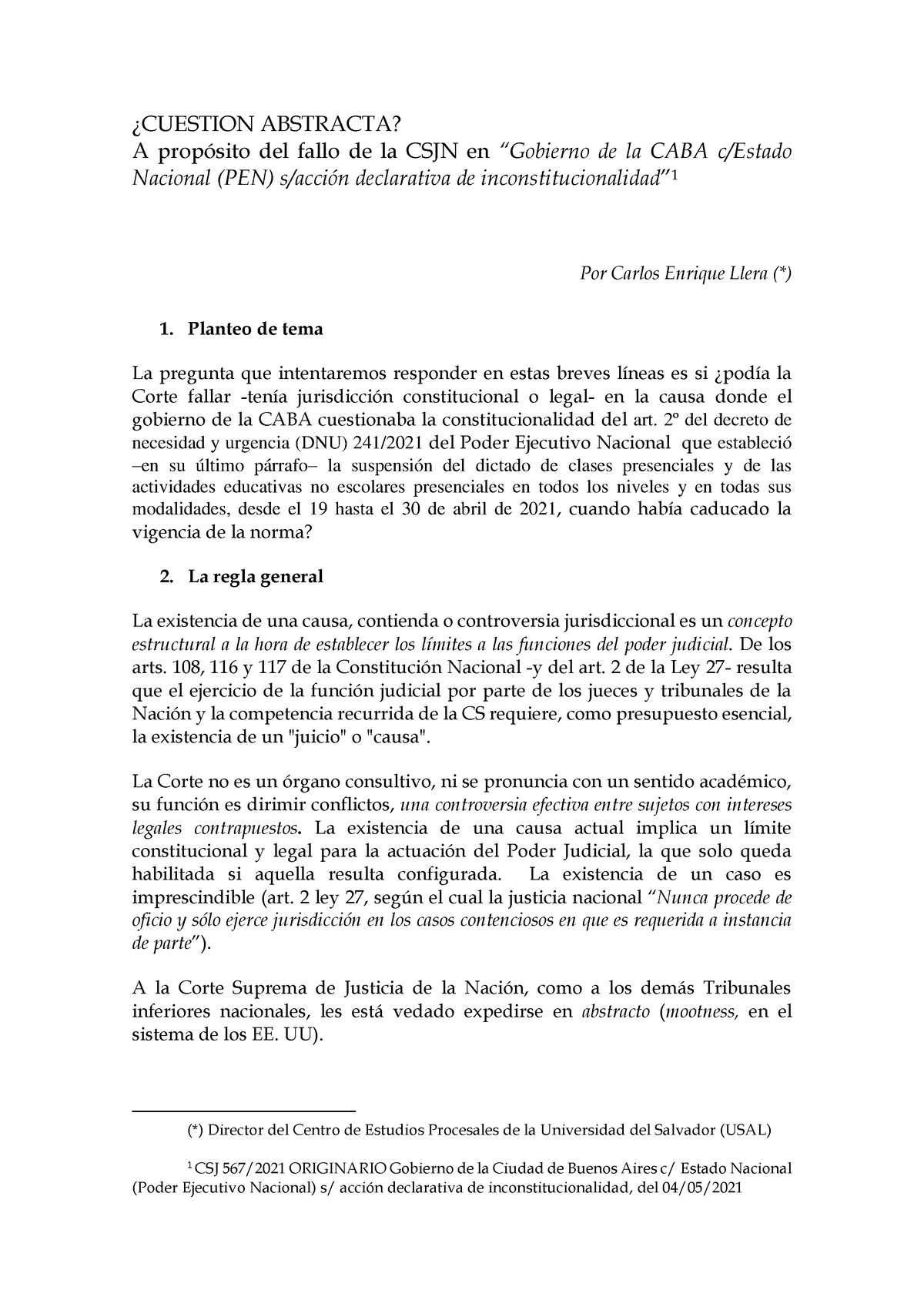 Fallo Doctrina- Acción Declarativa De Inconstitucionalidad - ¿CUESTION ...