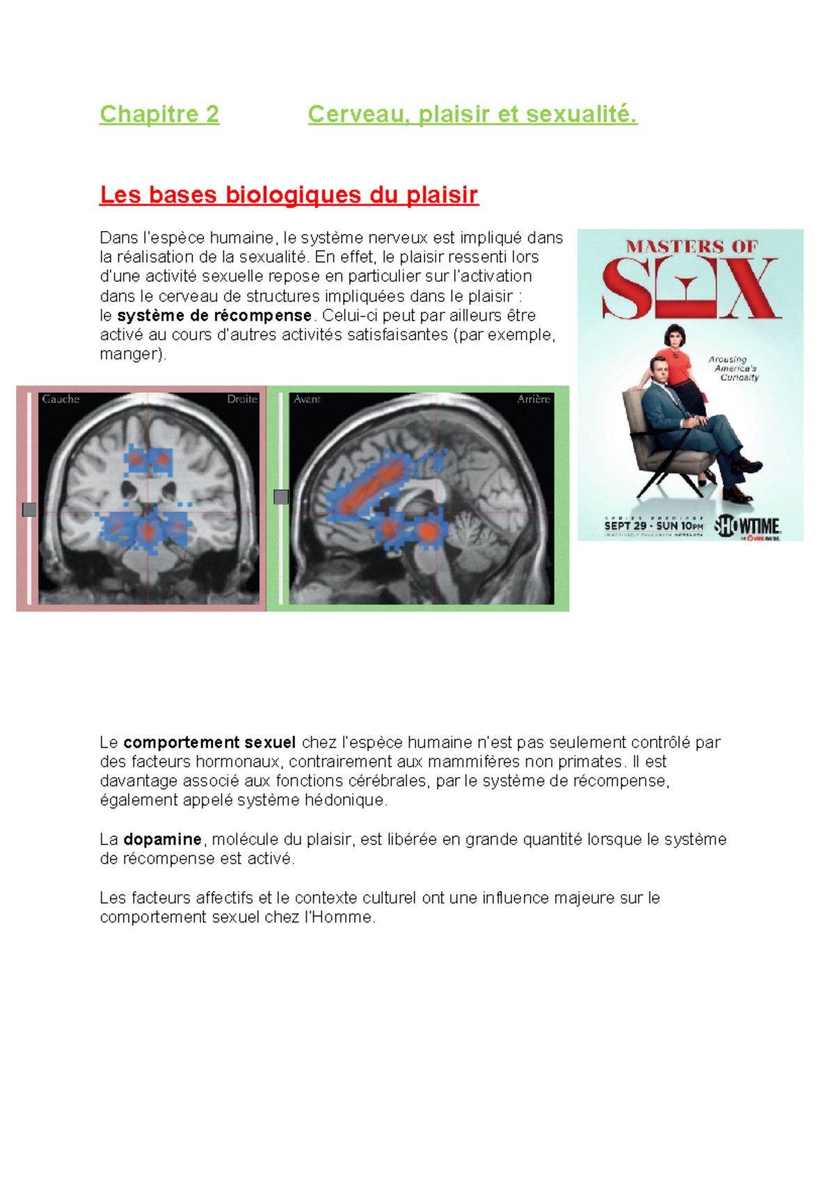 Chapitre 2 Dsd Chapitre 2 Cerveau Plaisir Et Sexualité Les Bases