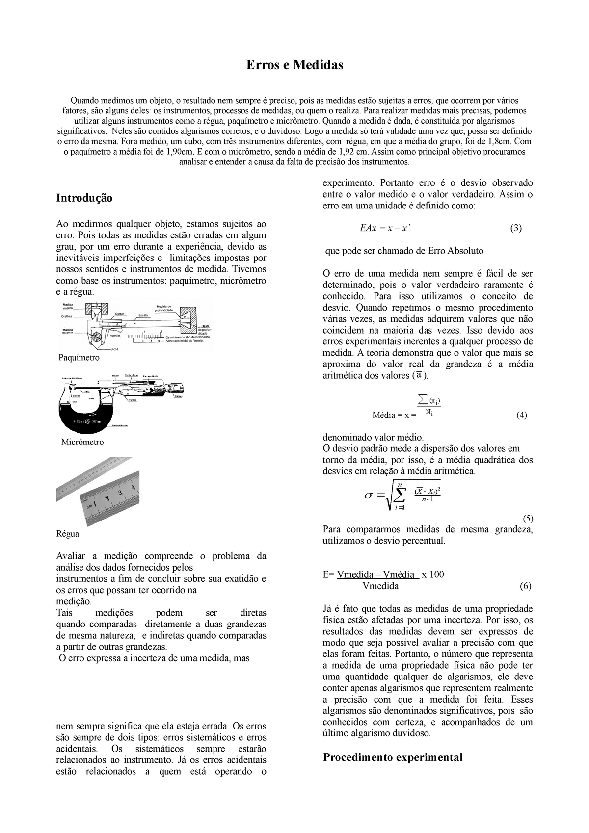 erros e medidas fisica experimental