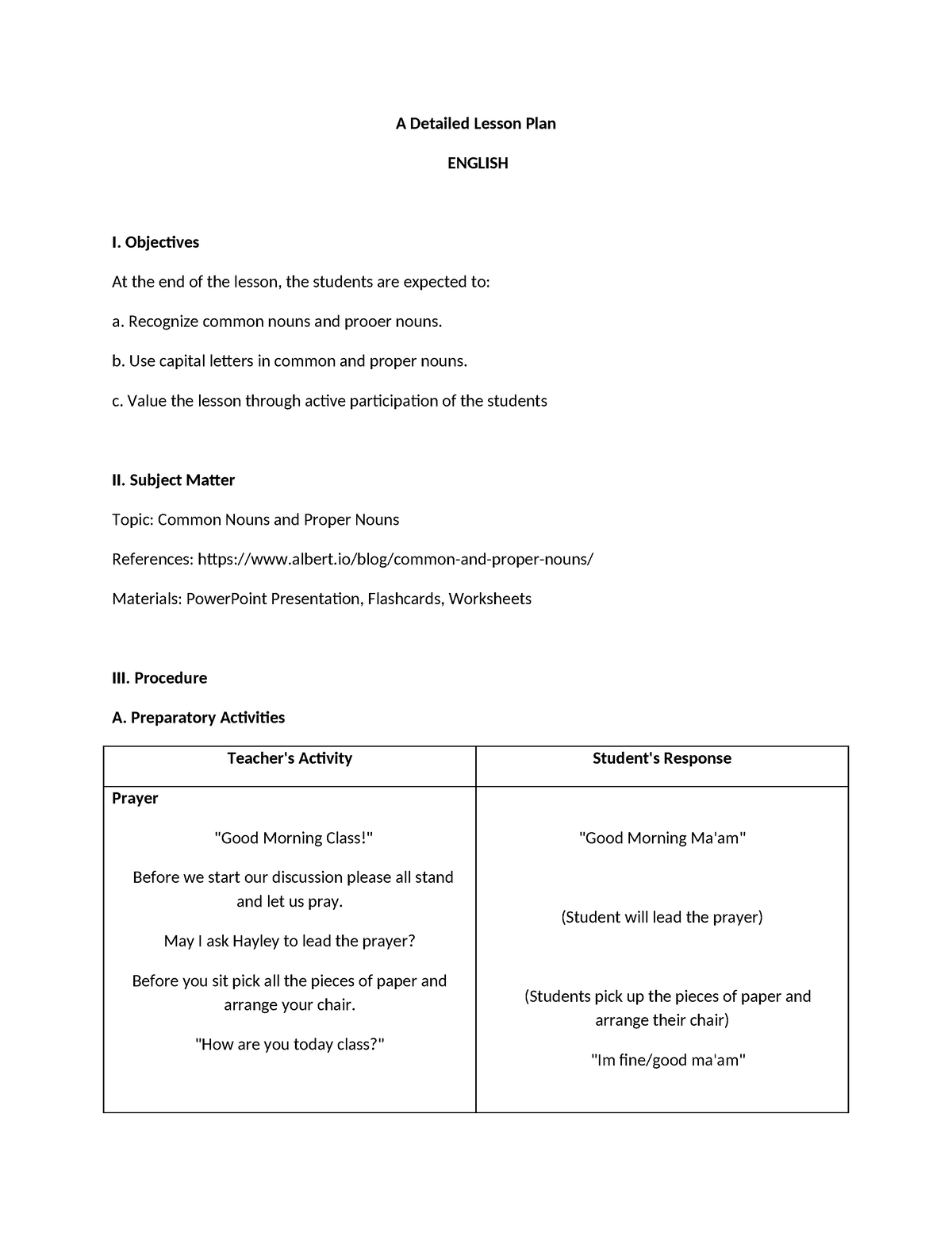 Copy Ed 301 Dll Detailed Lesson Plan A Detailed Lesson Plan English I Objectives At The End 2606