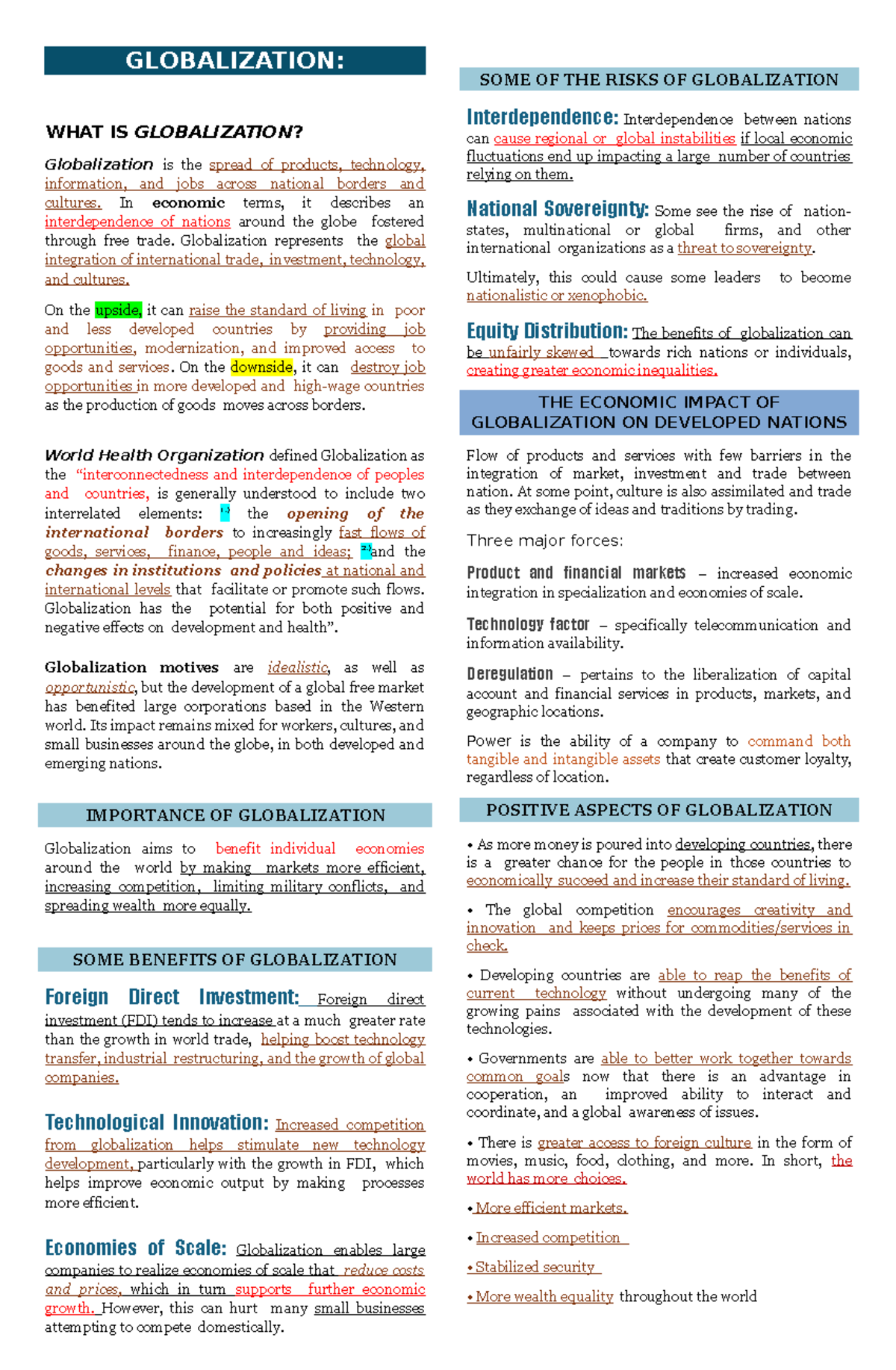 L1 Contemp - GLOBALIZATION: WHAT IS GLOBALIZATION? Globalization is the ...