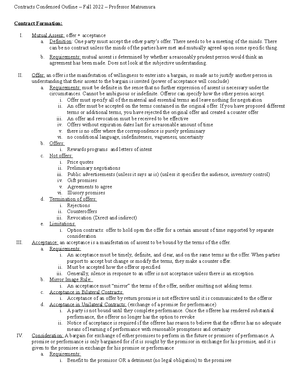 Contracts-Essay-Outline - Contracts Essay Outline & Exam Grid 1. Step 1 ...