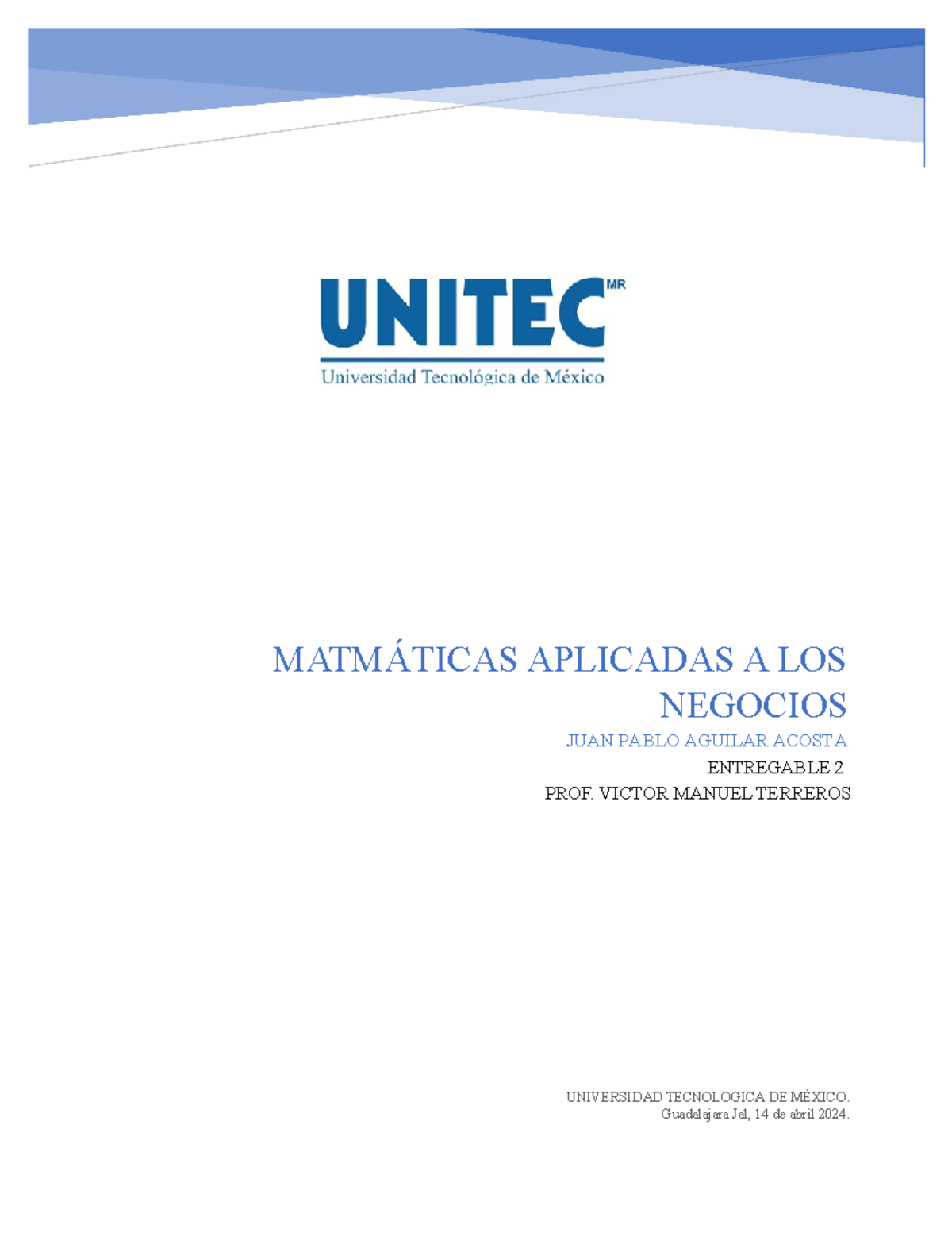 Entregable 2 Matematicas Aplicadas A Los Negocios MatmÁticas