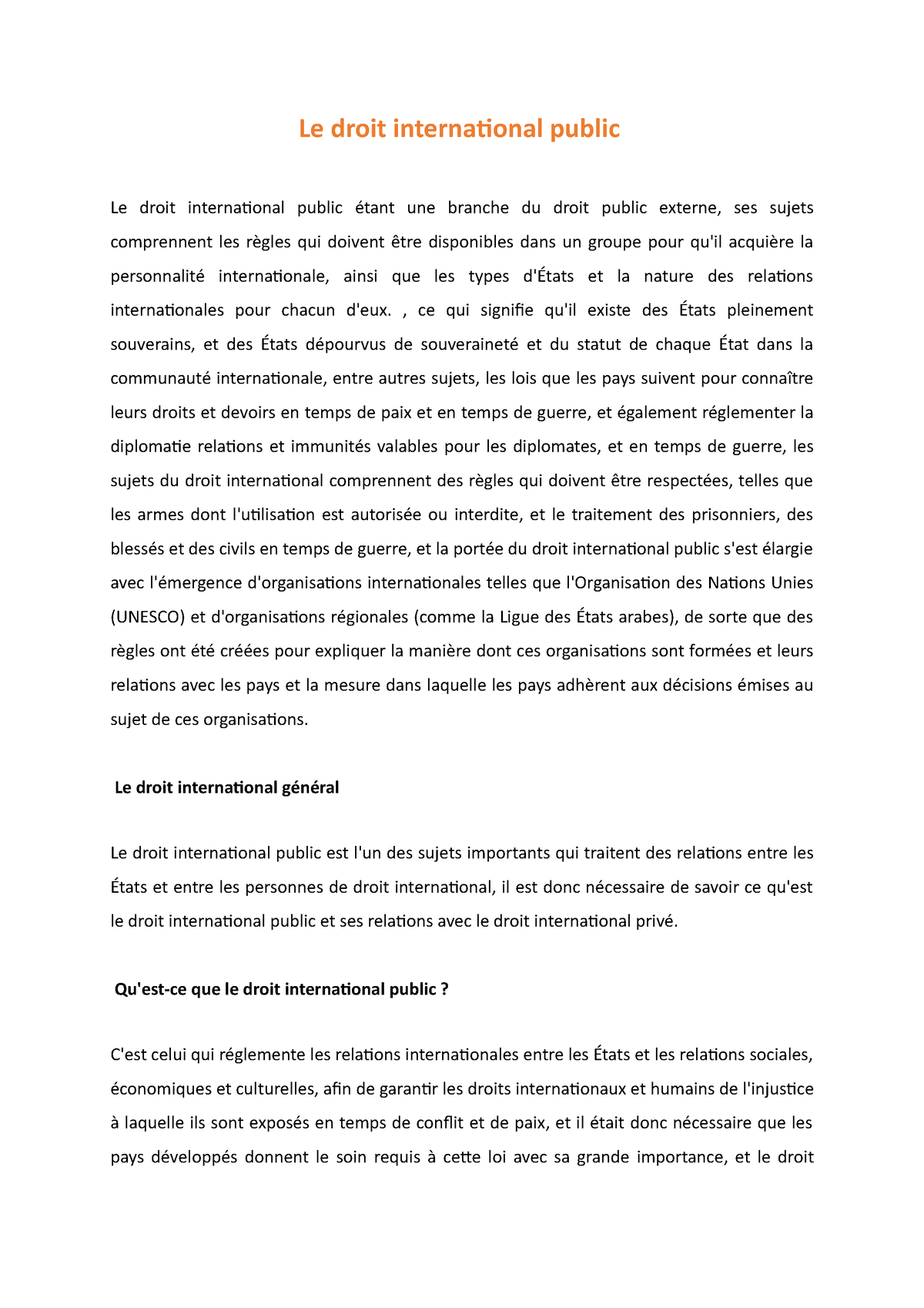 dissertation sur le droit international public