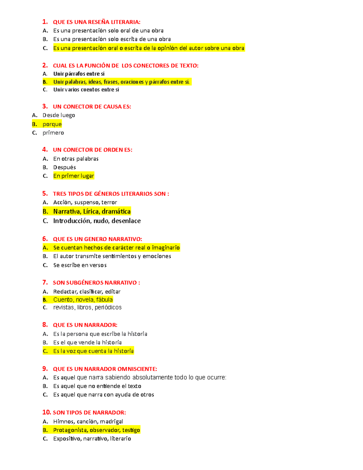 Juego DE Español (1) (1) 1. QUE ES UNA RESEÑA LITERARIA A. Es una